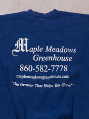 Vintage 90s Blue Maple Meadows Greenhouse Crewneck (M)