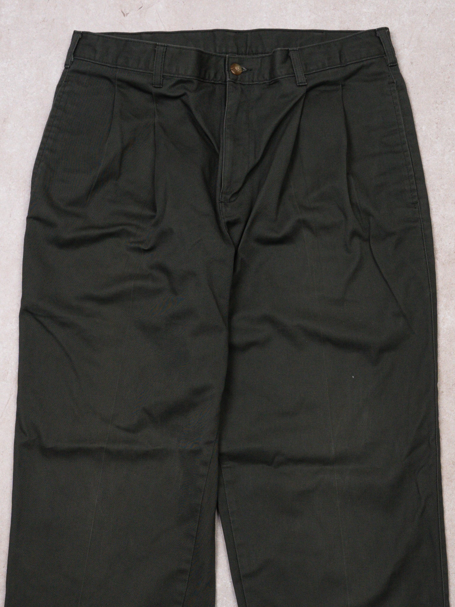 Vintage 70s Green Trouser Pants (32 x 30)