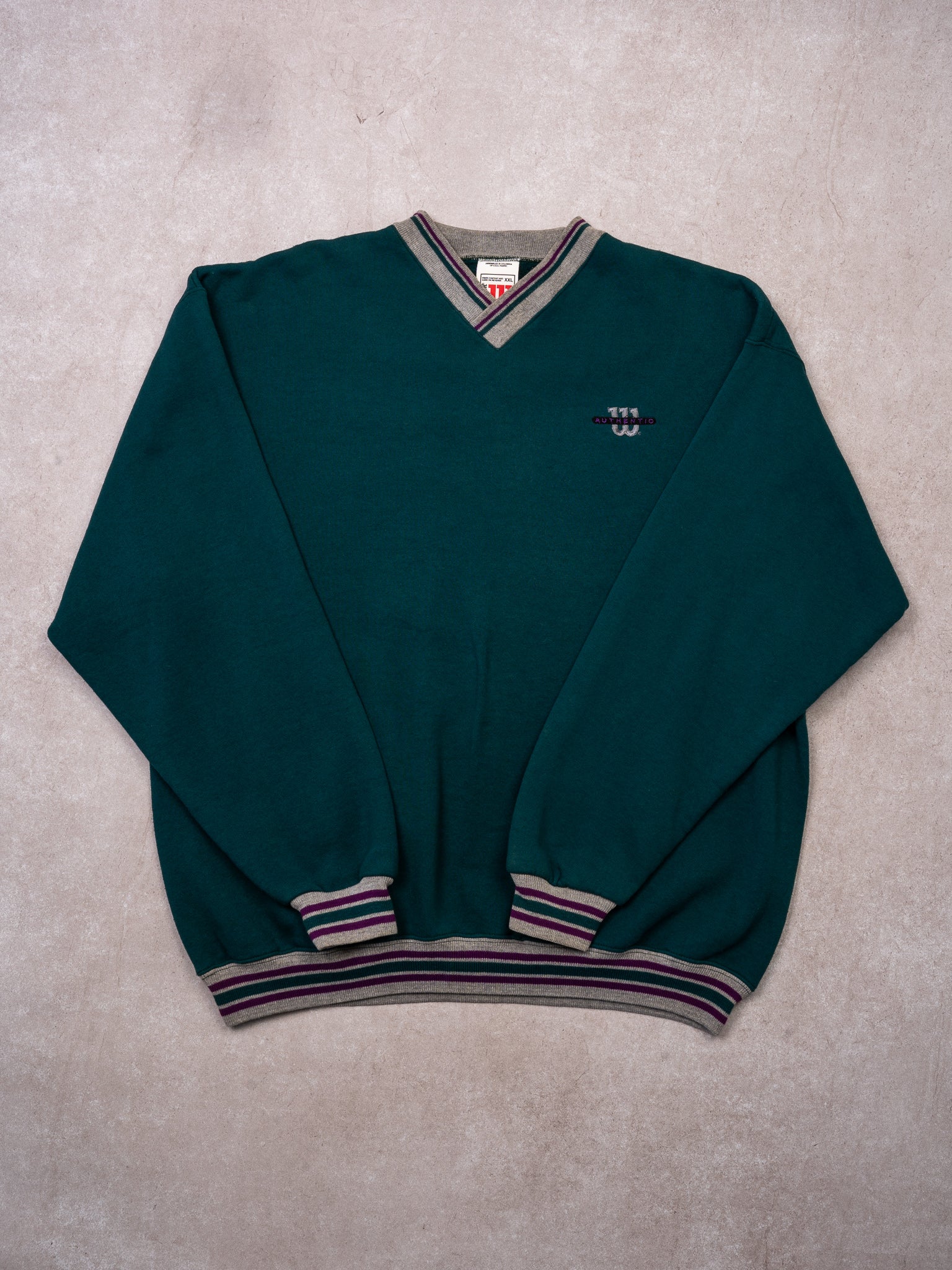 Vintage 90s Blue + Purple + Grey Wilson Crewneck  (XL)