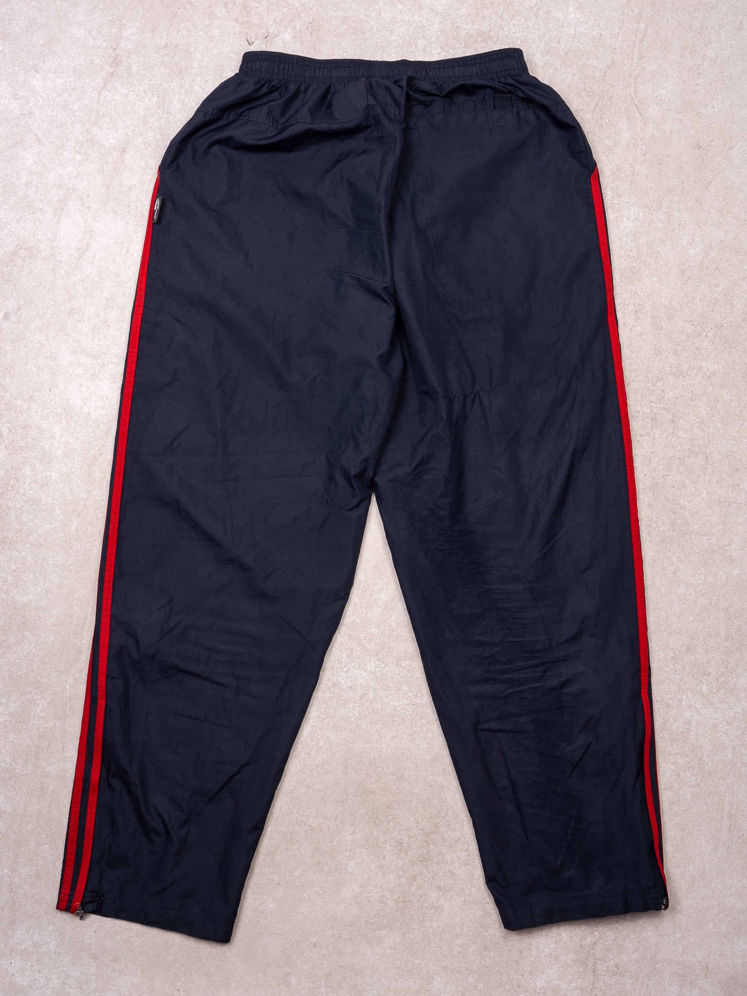 Vintage Navy + Red Striped Adidas Windbreaker Pants (M/L)