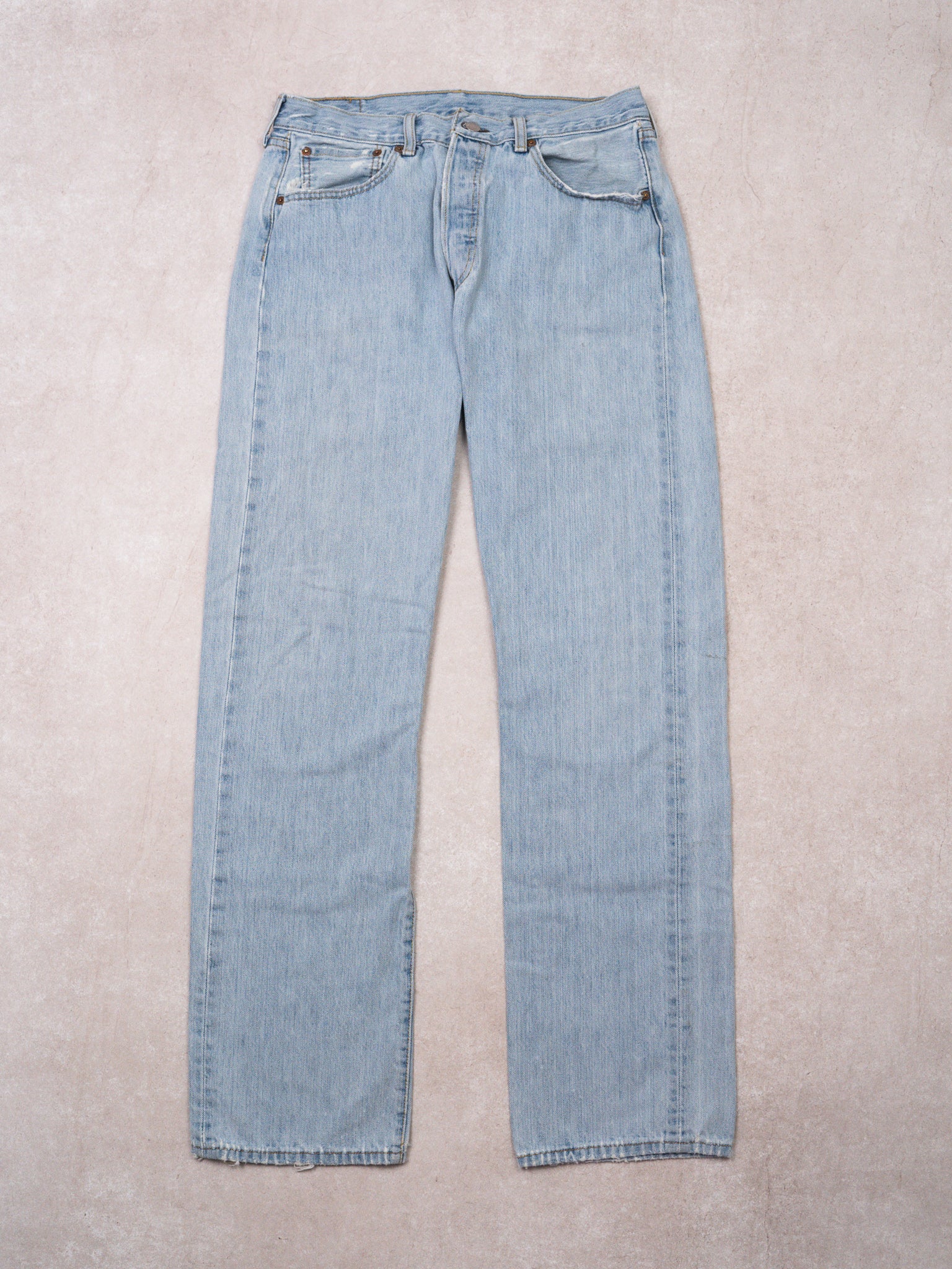 Vintage 90s Light Blue Levi Straight Leg Jeans  (32 x 34)