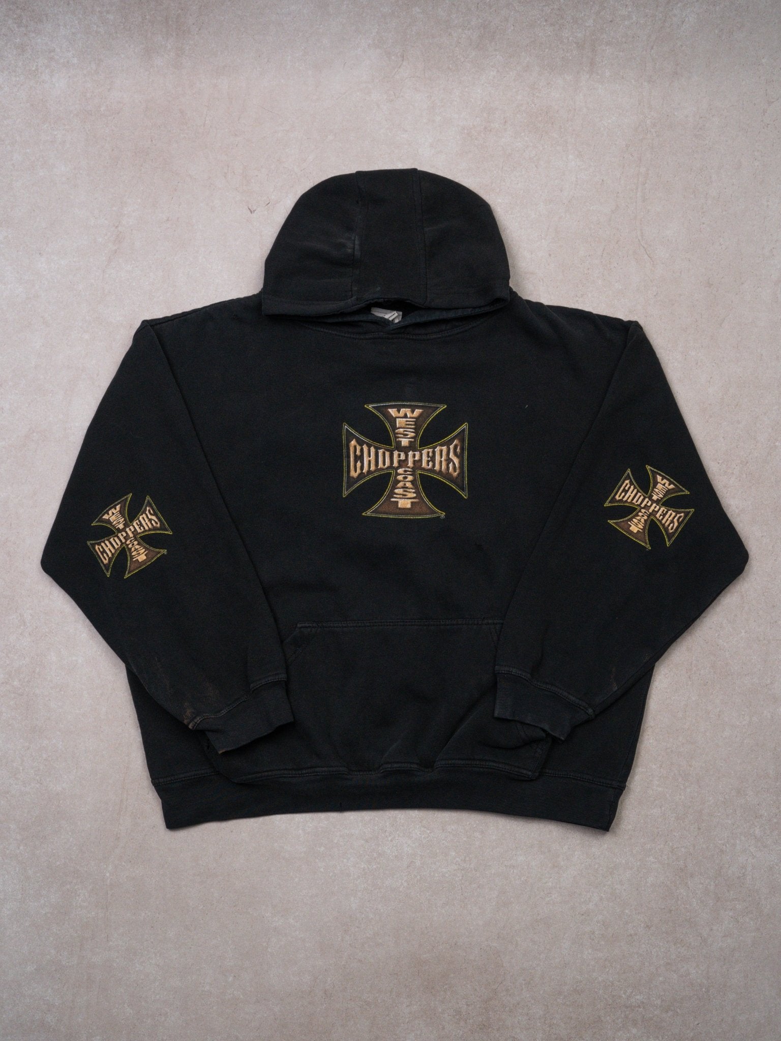 Vintage 90s Original Black West Coast Choppers Long Beach Hoodie (M/L)
