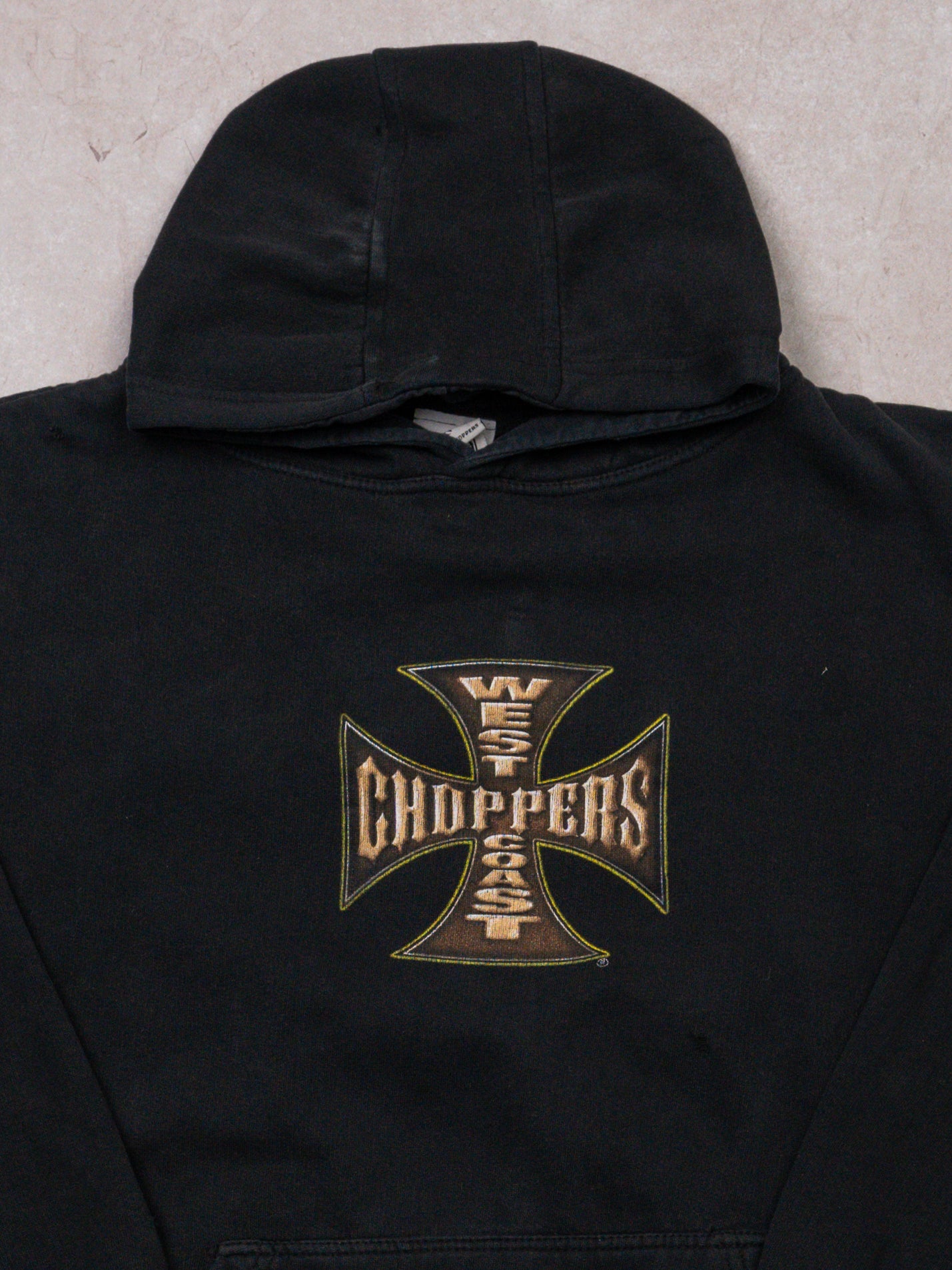 Vintage 90s Original Black West Coast Choppers Long Beach Hoodie (M/L)