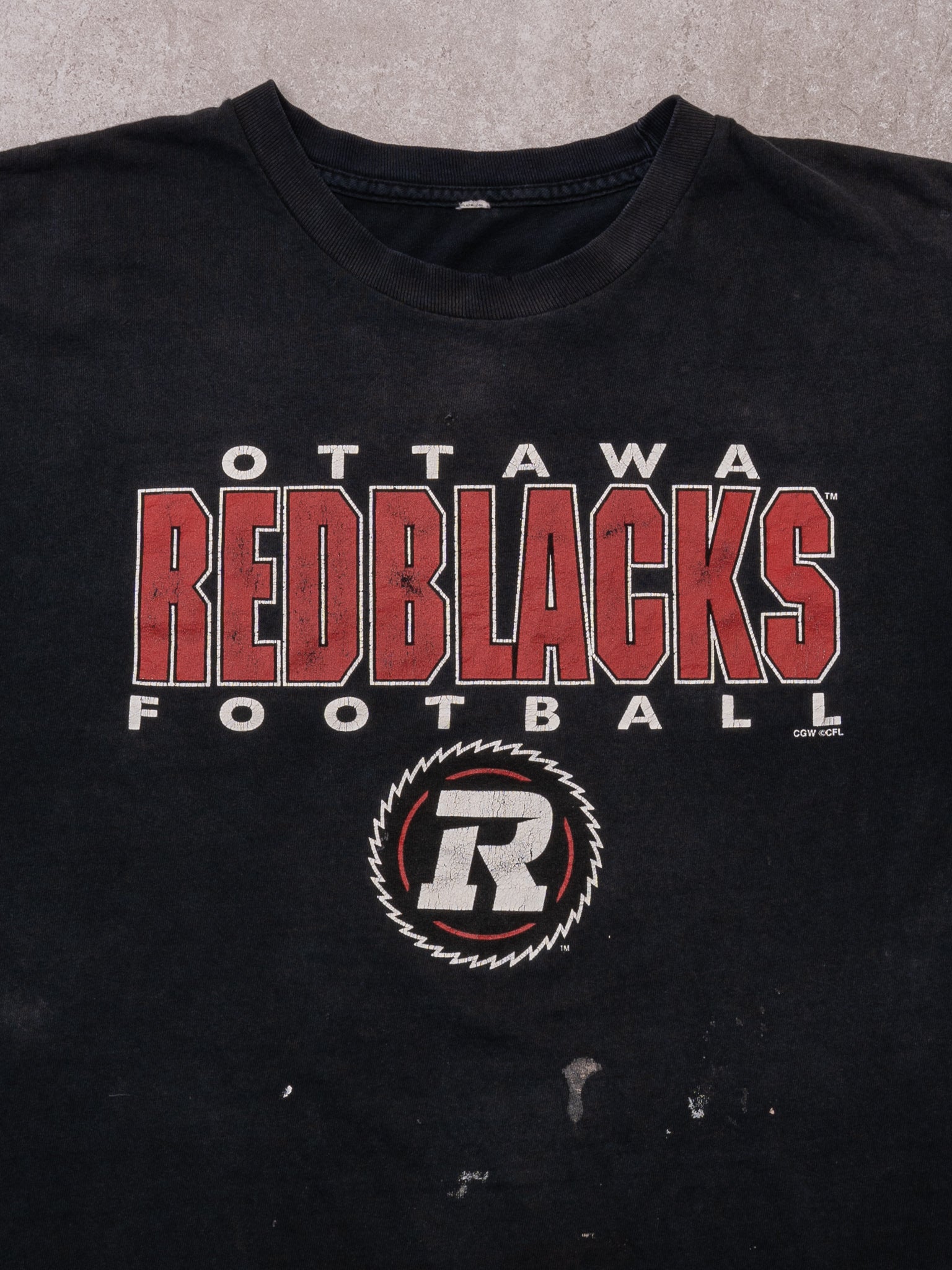 Rugged Black Ottawa Redblacks Football Tee (L)
