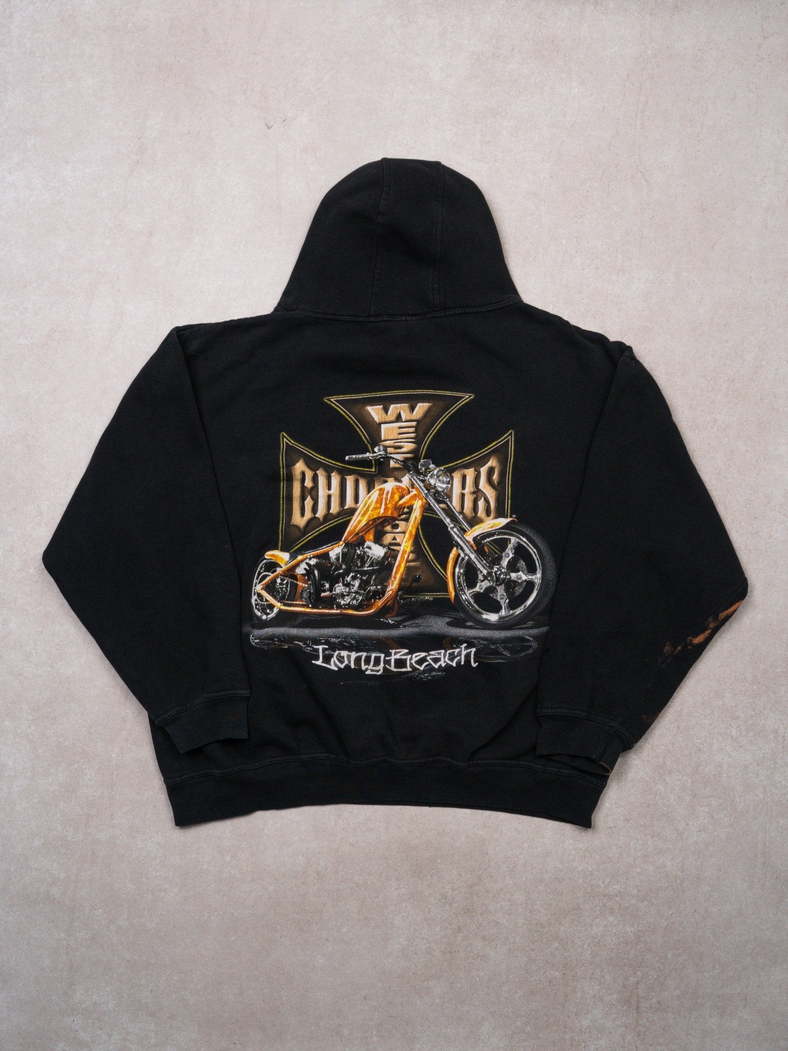Vintage 90s Original Black West Coast Choppers Long Beach Hoodie (M/L)