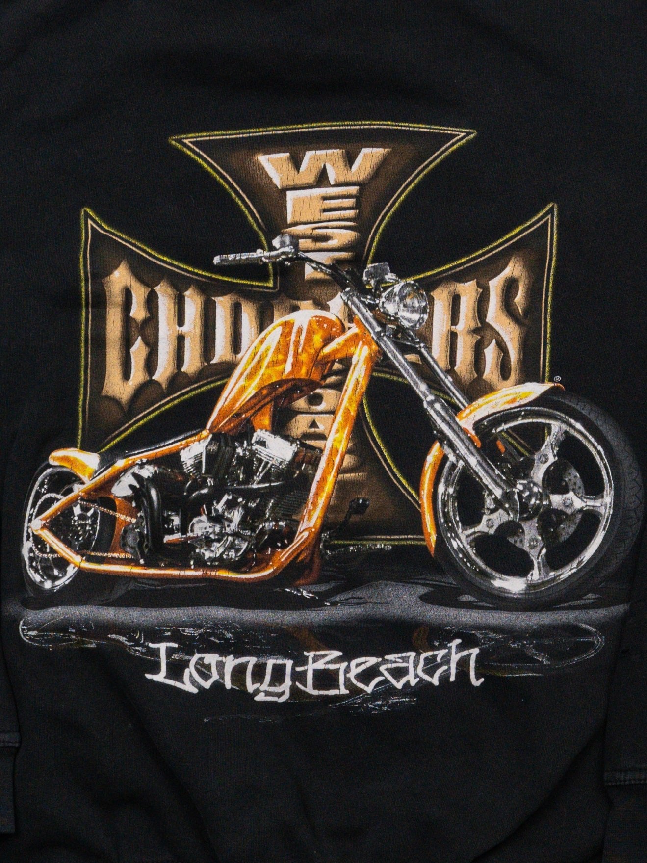 Vintage 90s Original Black West Coast Choppers Long Beach Hoodie (M/L)