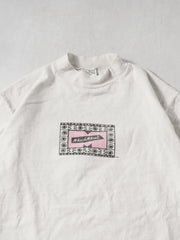 Vintage 90s RARE White and Pink Much Music Mockneck (L)