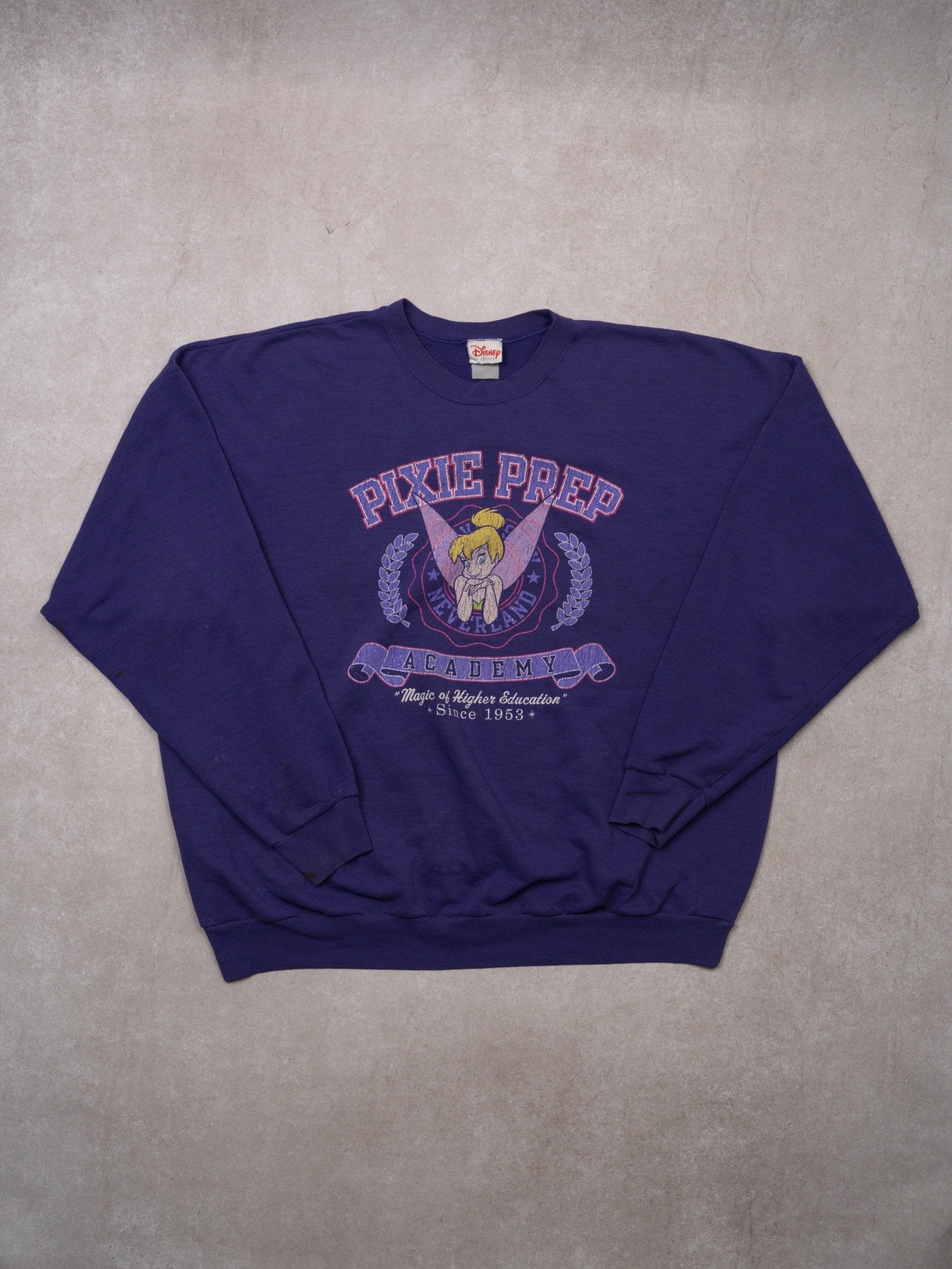 Vintage 90s Purple Pixie Prep Tinker Bell Crewneck (XL)