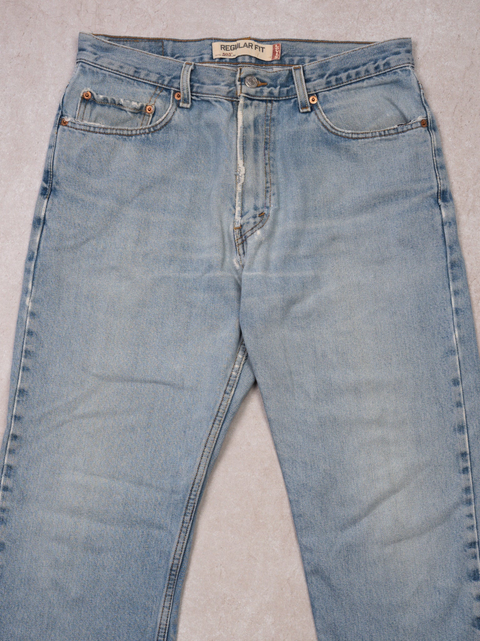 Vintage Light Washed Rugged 505 Levi Jeans (32 x 30)