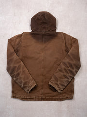 Vintage Rugged Brown Carhartt Duck Sherpa Lined Jacket (XL/XXL)