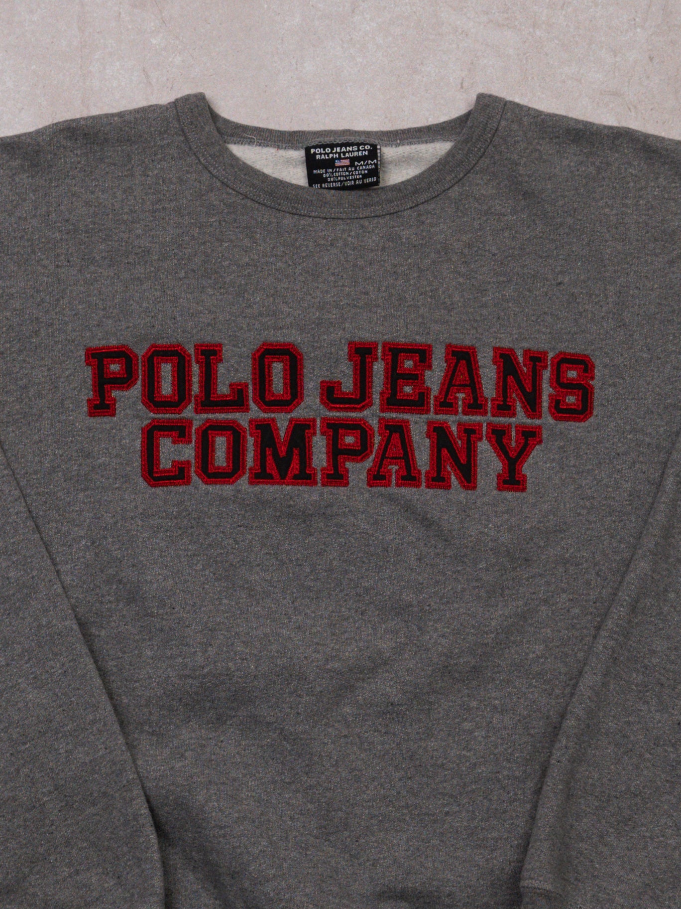 Vintage Grey Polo Jeans Co Crewneck (M/L)