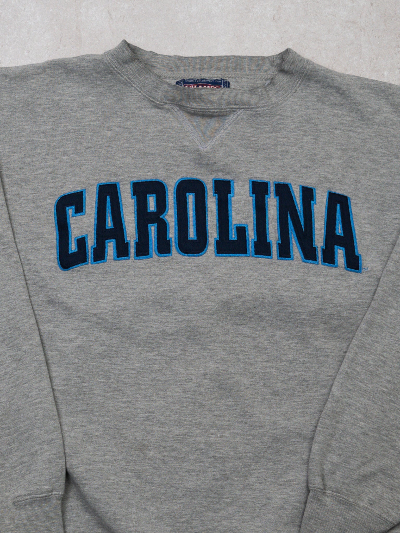 Vintage Grey Carolina x Champs Crewneck (L)