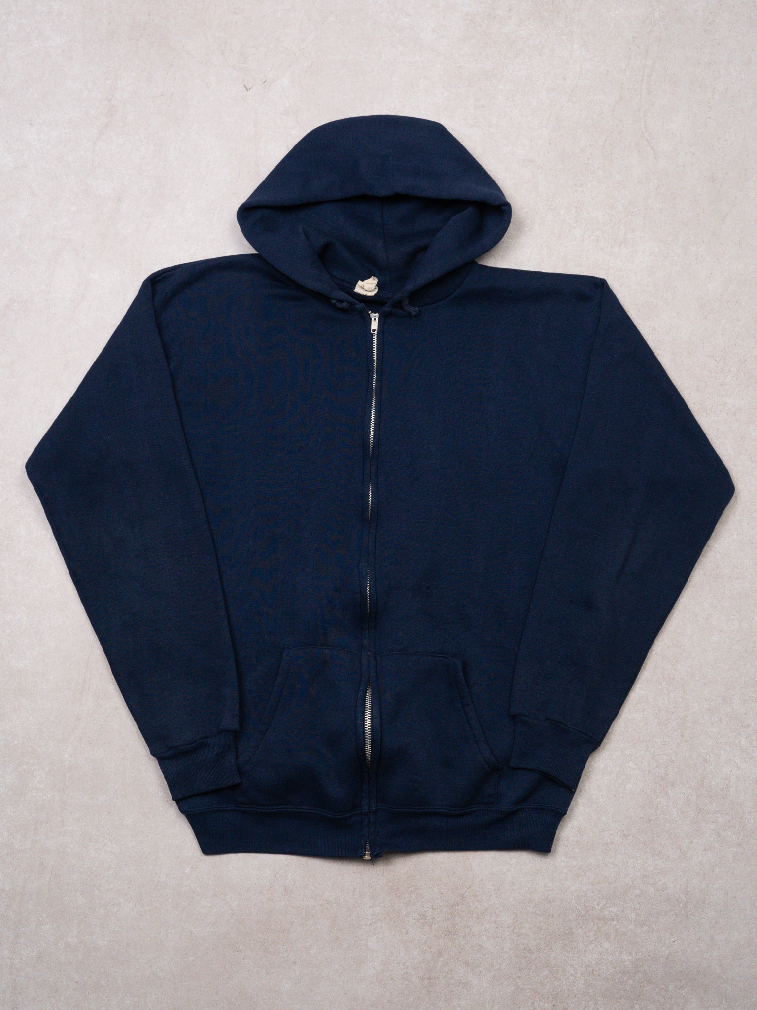 Vintage 80s Discus Athletics Navy Blue Zip Up Hoodie (M)