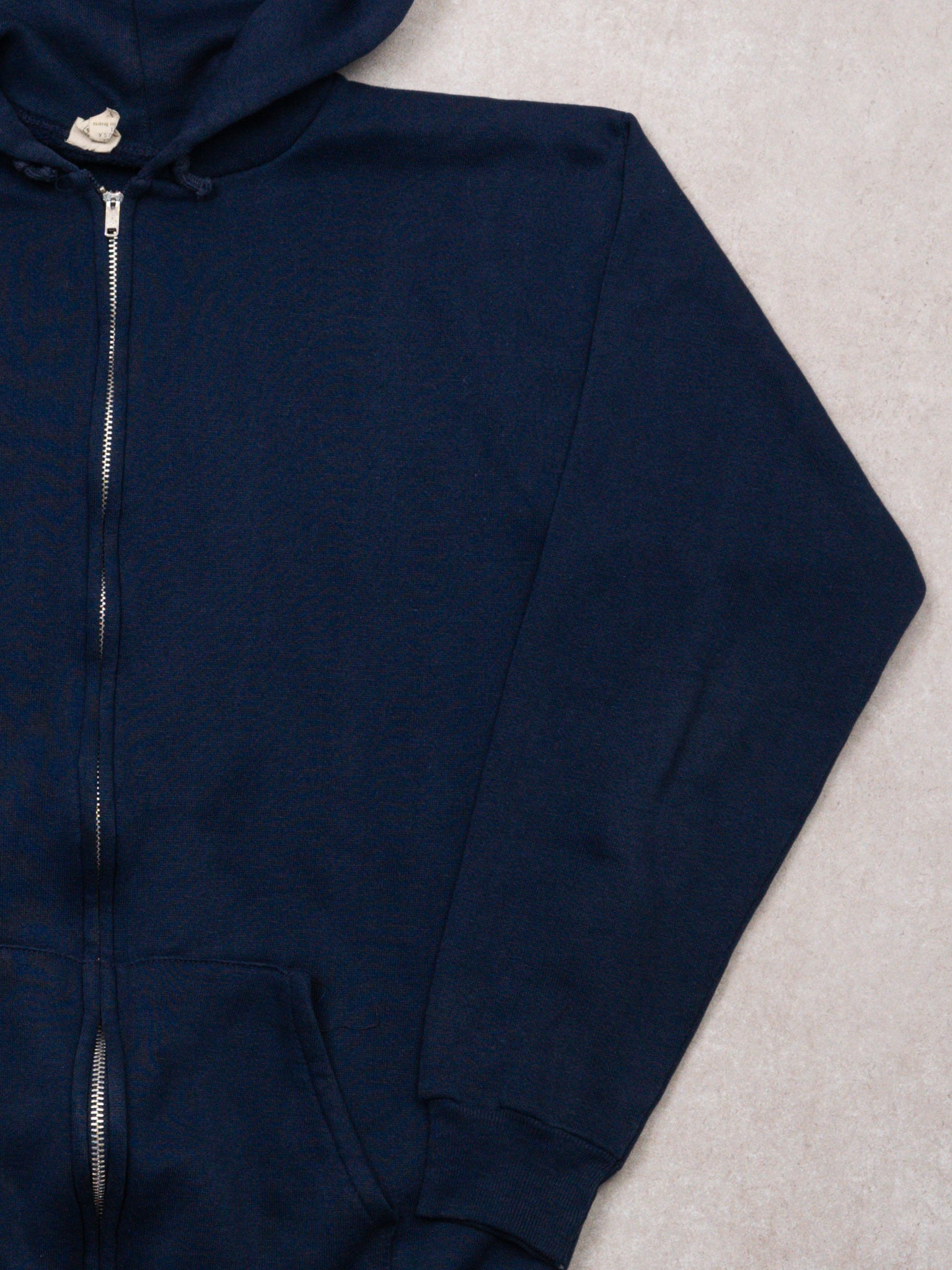 Vintage 80s Discus Athletics Navy Blue Zip Up Hoodie (M)