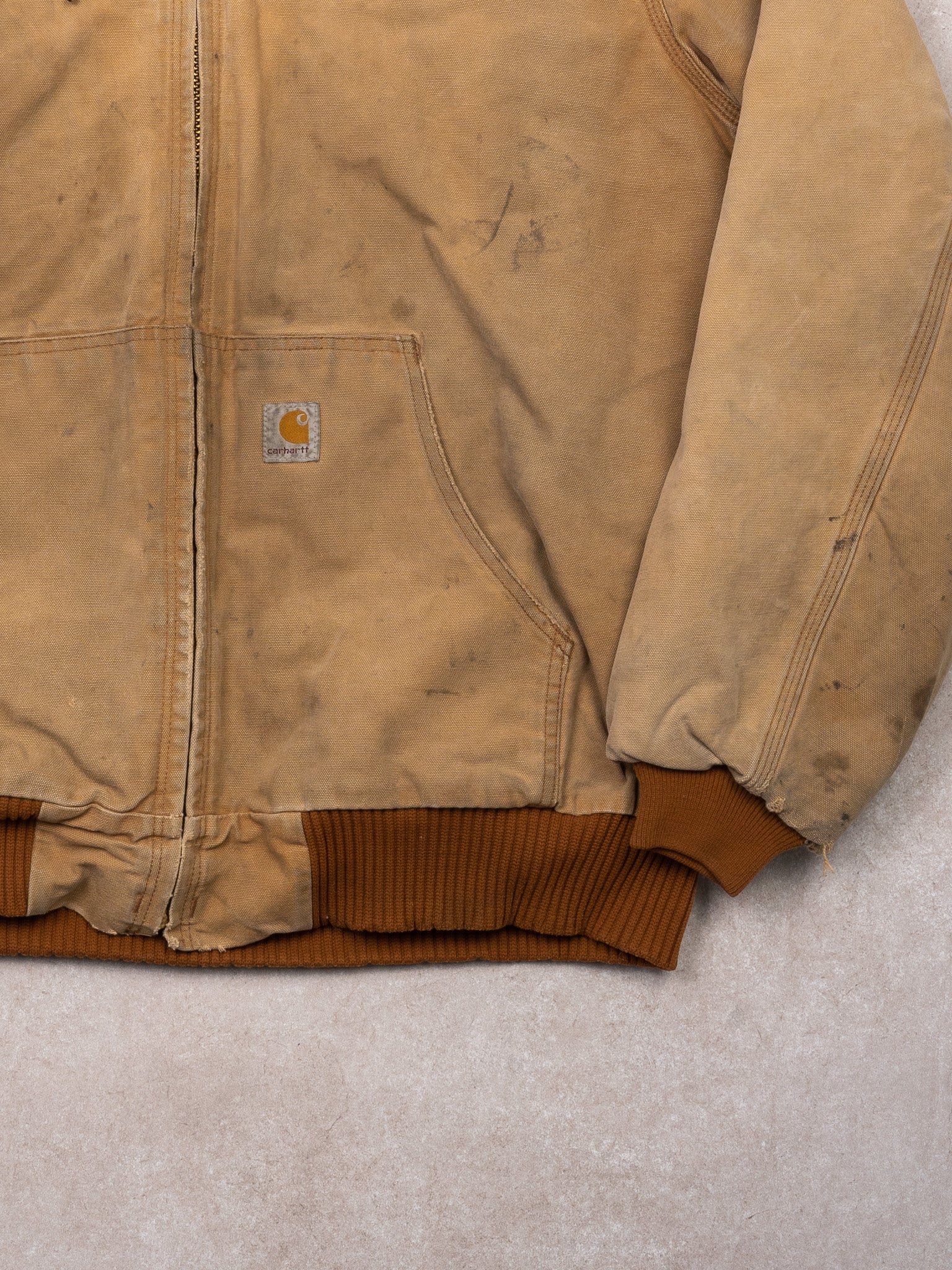 Vintage Rugged Beige Carhartt Loose Fit Duck Insulated Jacket (XL/XXL)