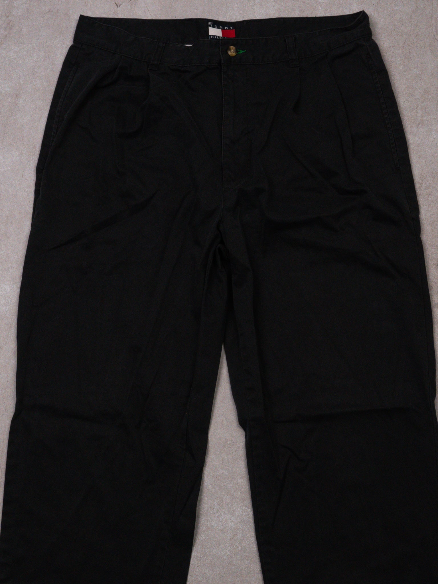 Vintage Black Tommy Hilfiger Wide Leg Pants (34 x 30)