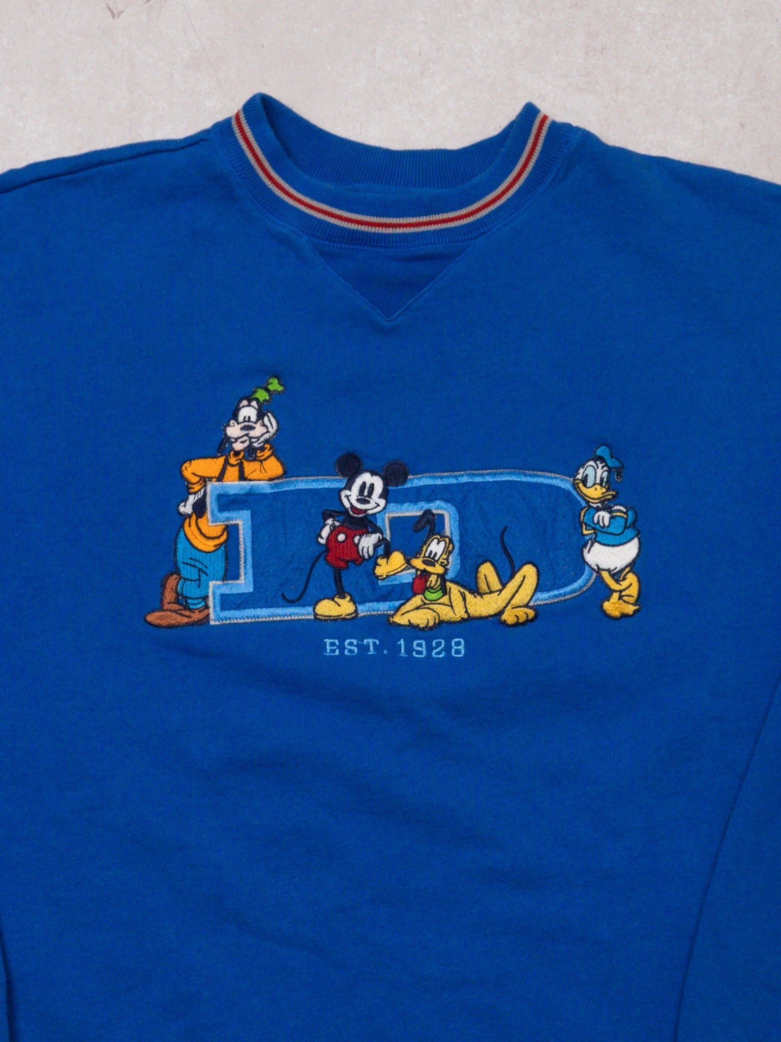 Vintage Blue 'D' Mickey & Friends Crewneck (XL)