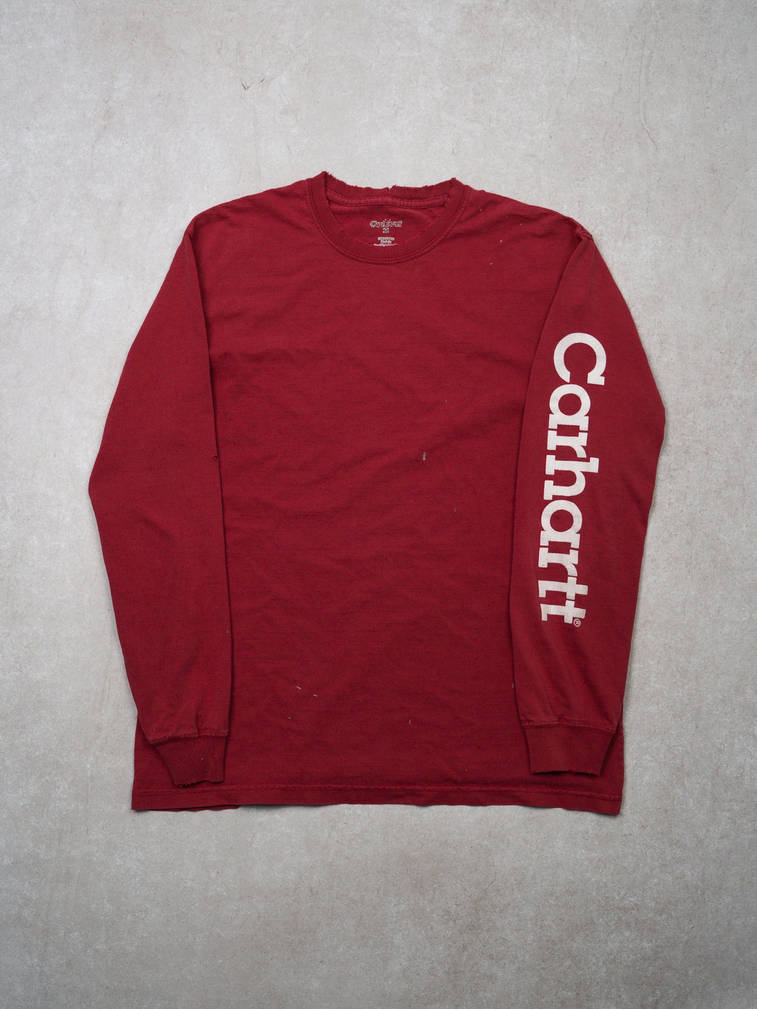 Vintage Washed Red Carhartt Long Sleeve (M)