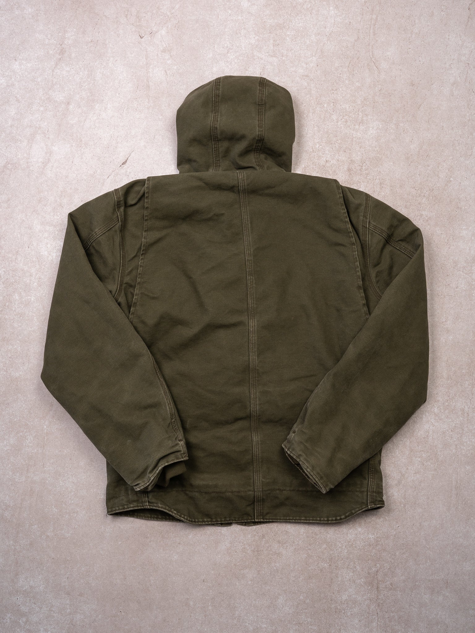 Vintage Green Carhartt Duck Sherpa Lined Jacket (M)
