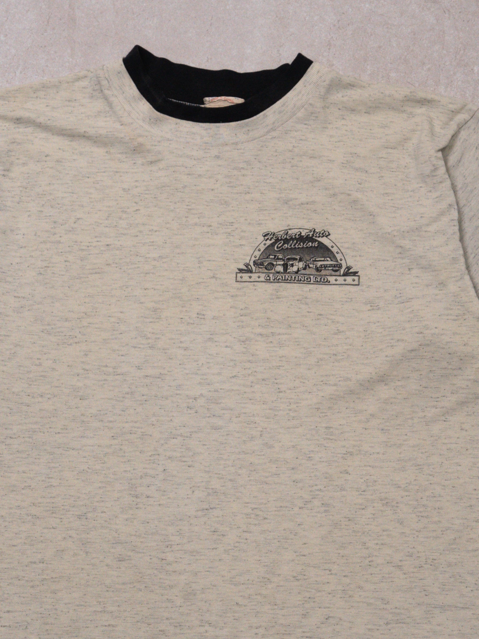 Vintage 80s Grey Herbert Auto Collision Tee (M)