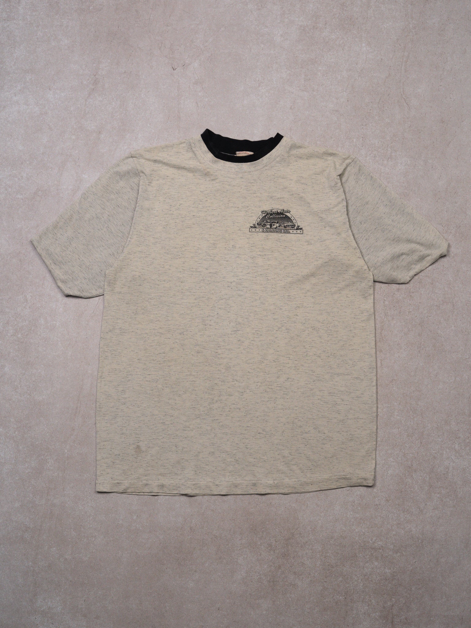 Vintage 80s Grey Herbert Auto Collision Tee (M)