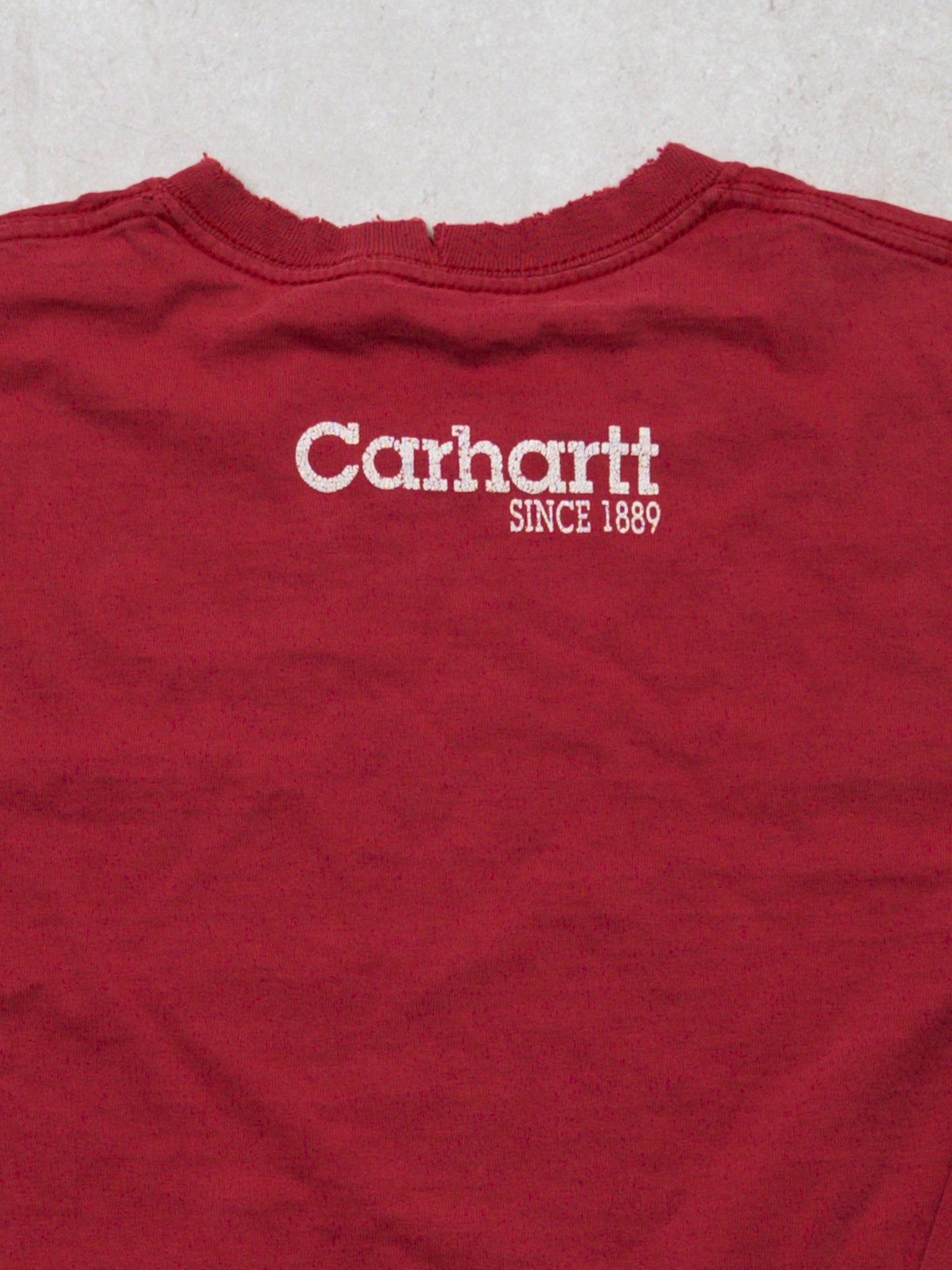 Vintage Washed Red Carhartt Long Sleeve (M)