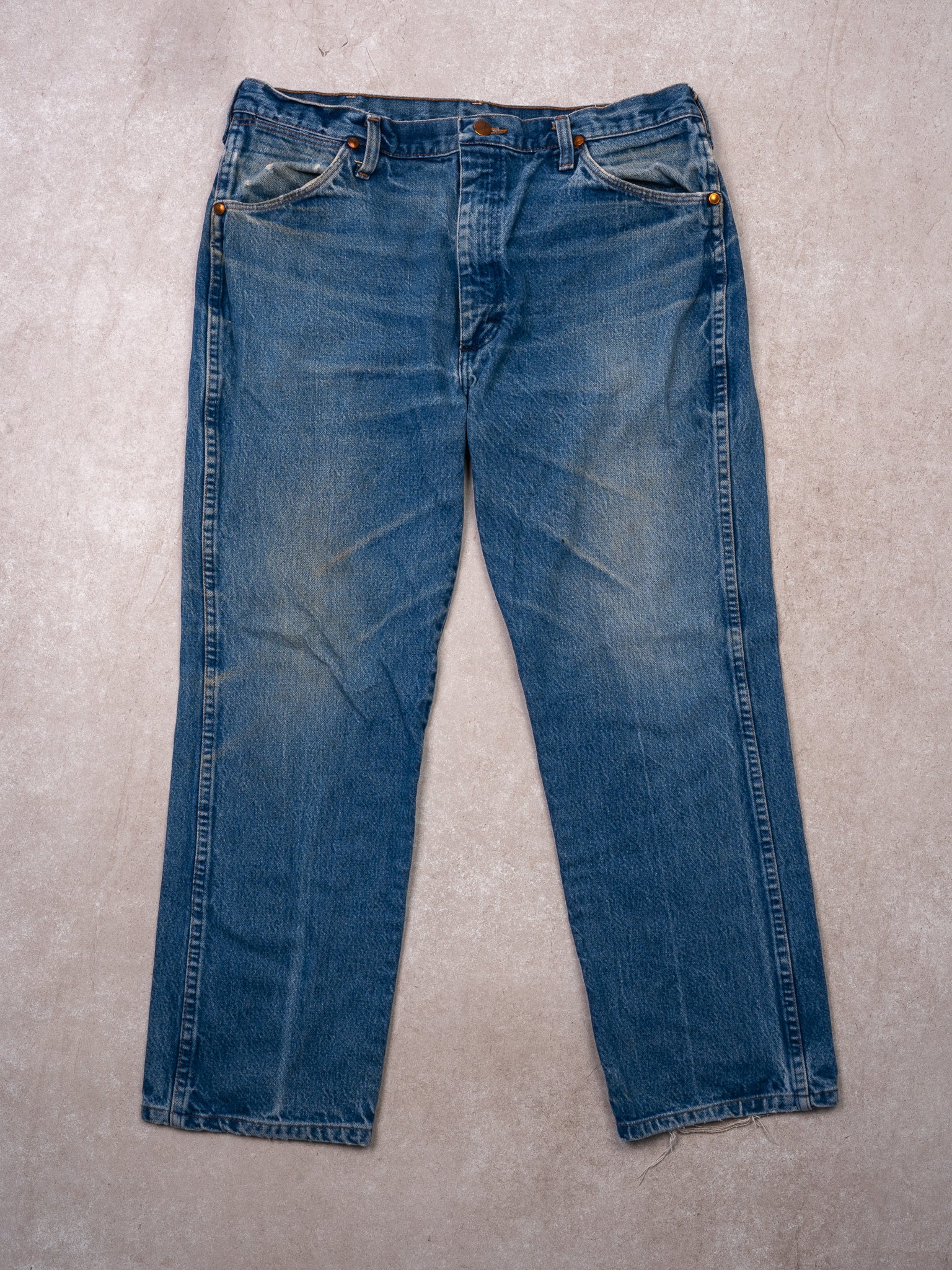 Vintage 80s Blue Regular Fit Wrangler Jeans (34 x 28)