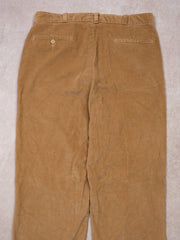 Vintage 70s Beige Corduroy Trousers (34 x 32)