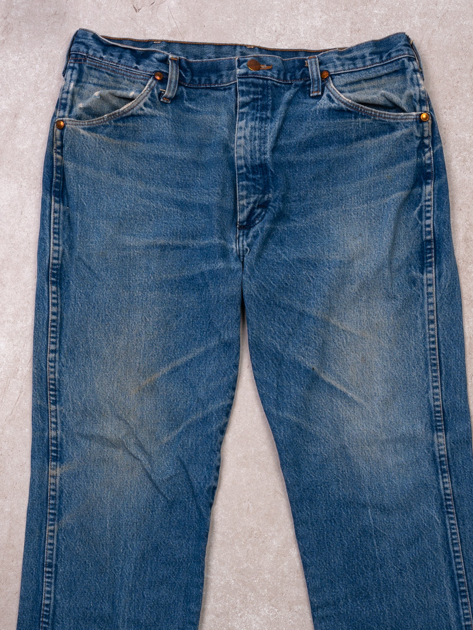 Vintage 80s Blue Regular Fit Wrangler Jeans (34 x 28)