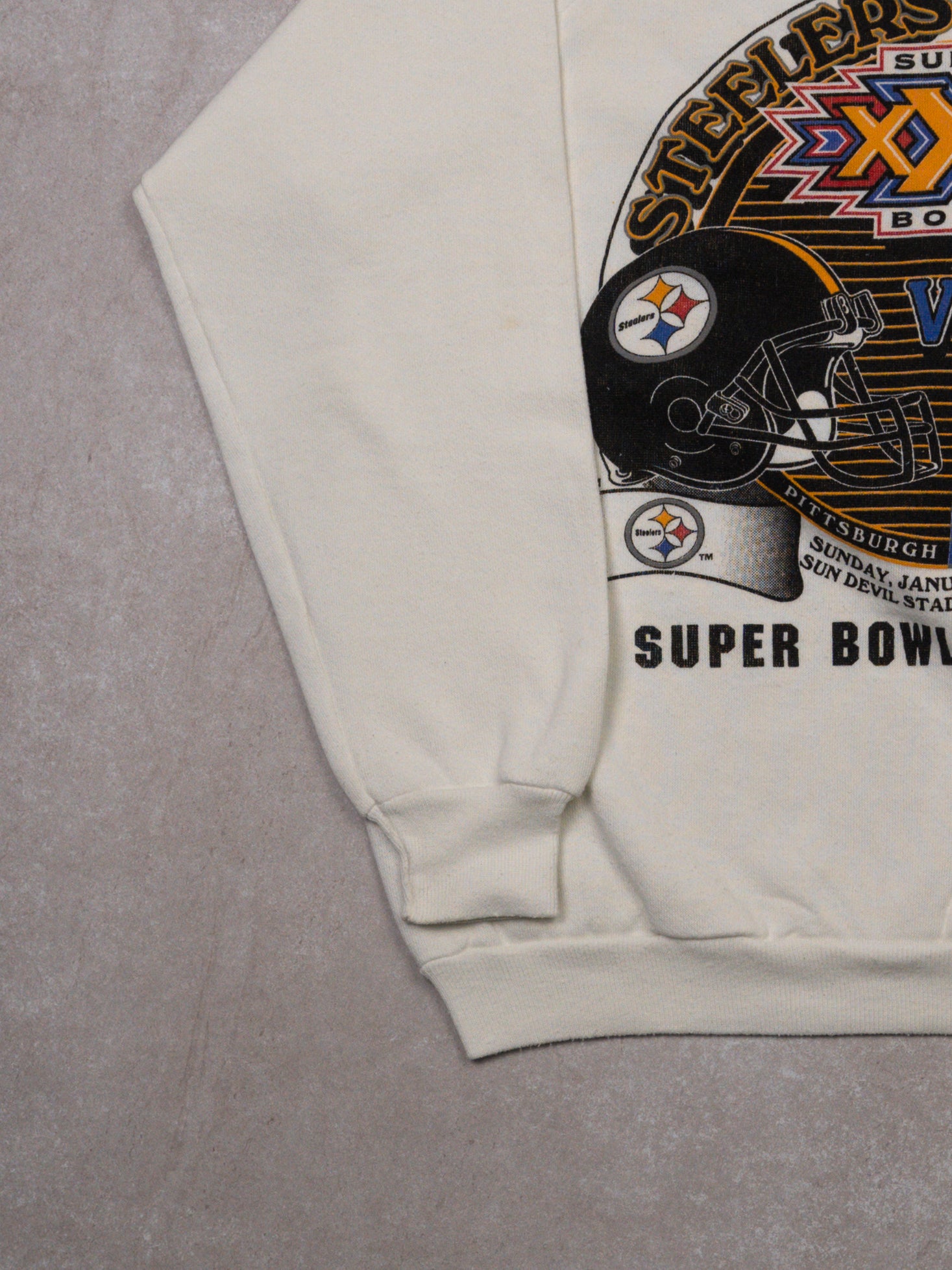 Vintage '96 White Super Bowl XXX Pittsburgh x Dallas Crewneck  (M)