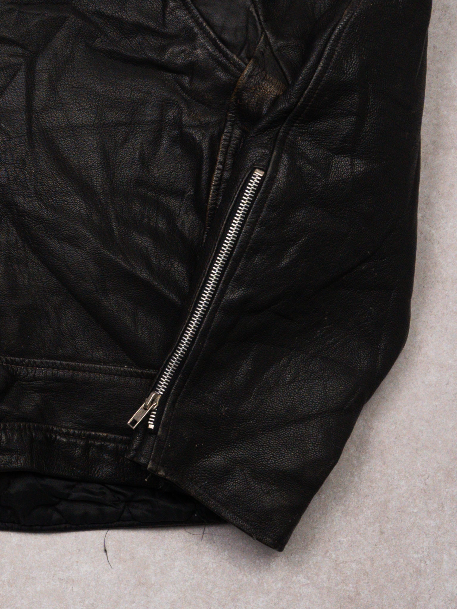 Vintage Rare 1970s Excelled Leather Biker Jacket (M)