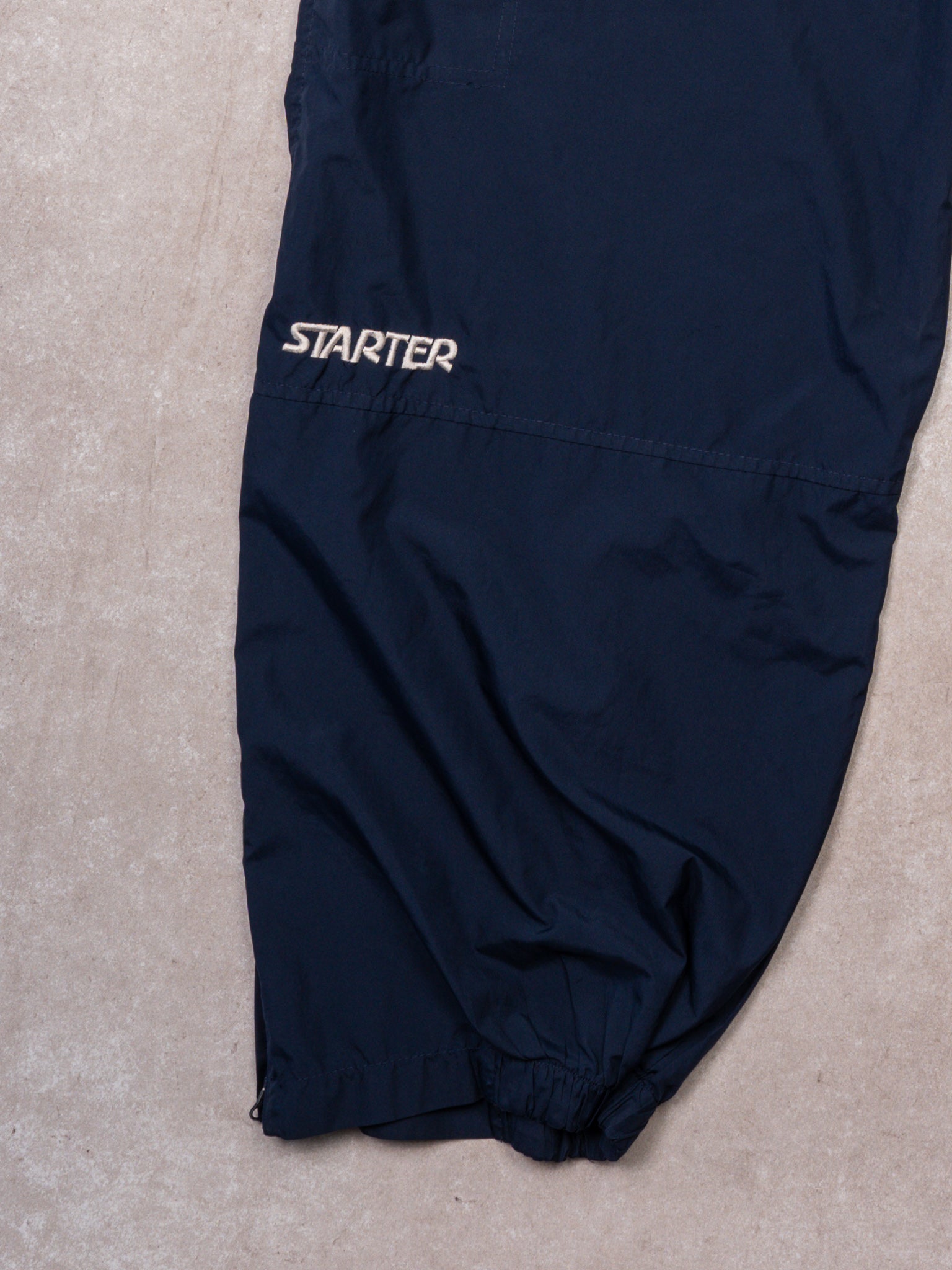 Vintage 90s Dark Blue Starter Windbreaker Pants (M/L)