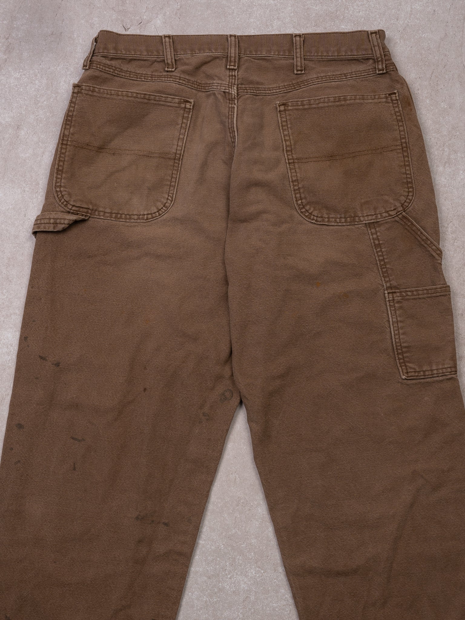 Vintage Washed Brown Rustler Denim Cargo Pants (32 x 30)