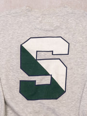 Vintage Grey + Green Michigan State 'S' Crewneck (L)