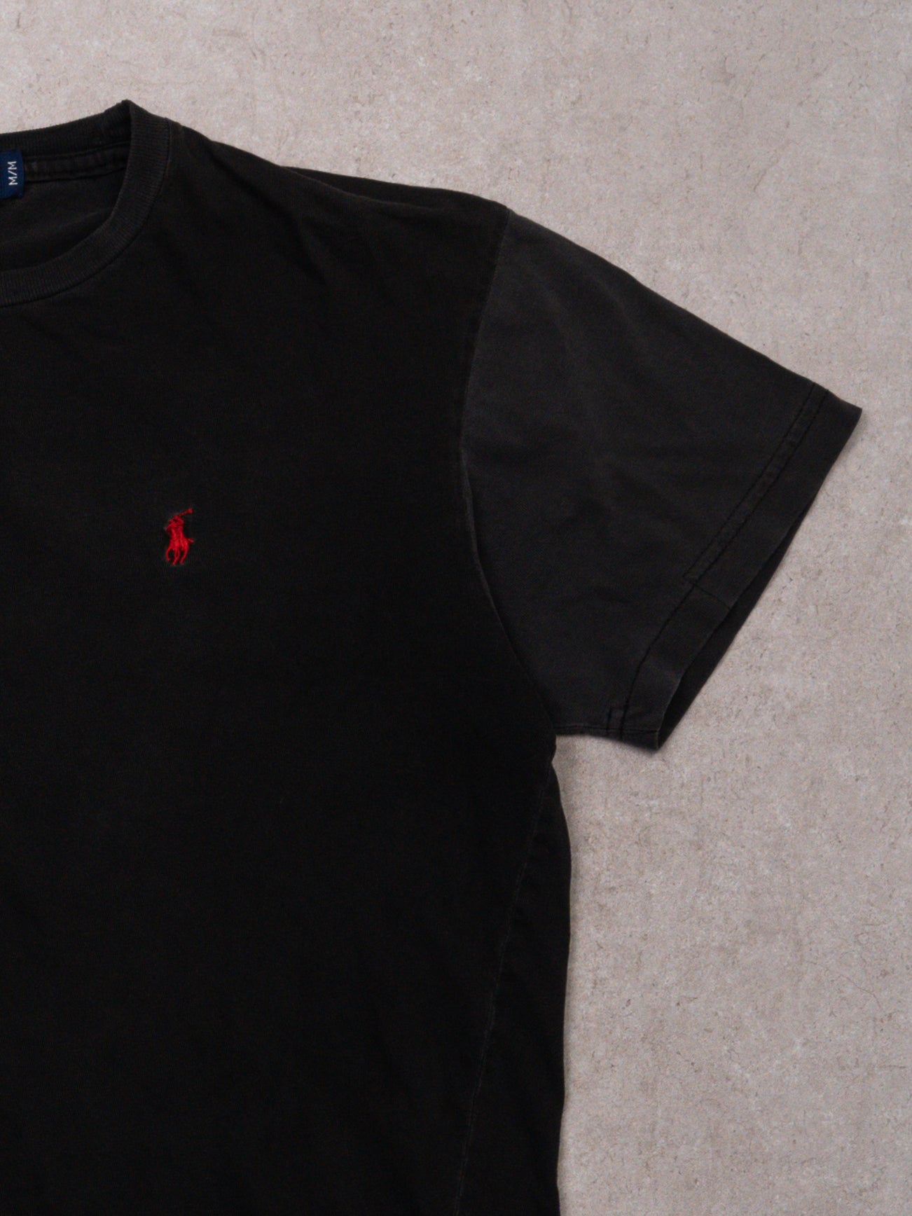 Vintage 90s Washed Black RL Polo Tee (M)