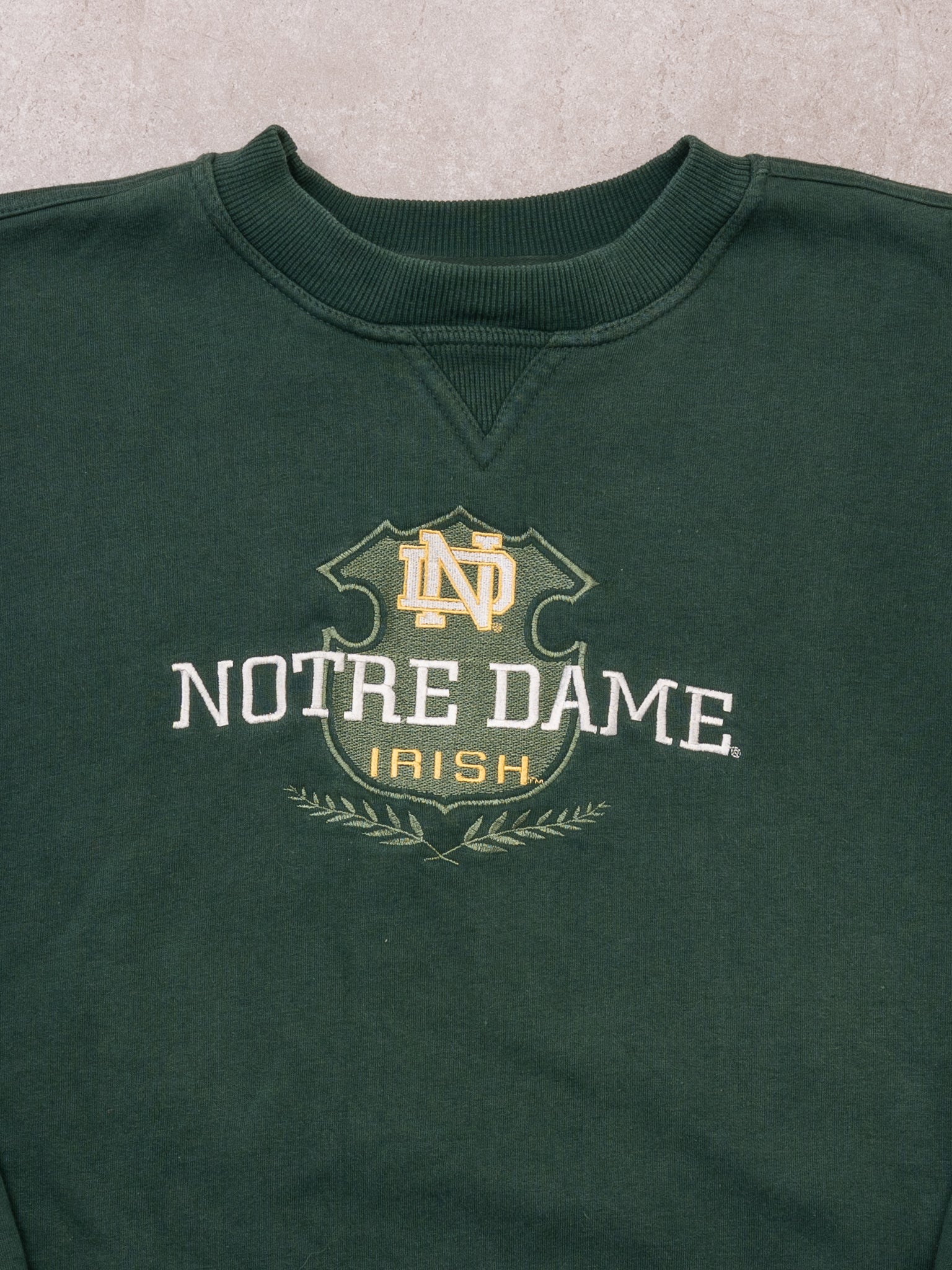 Vintage Green Notre Dame Irish Crest Crewneck (XL)