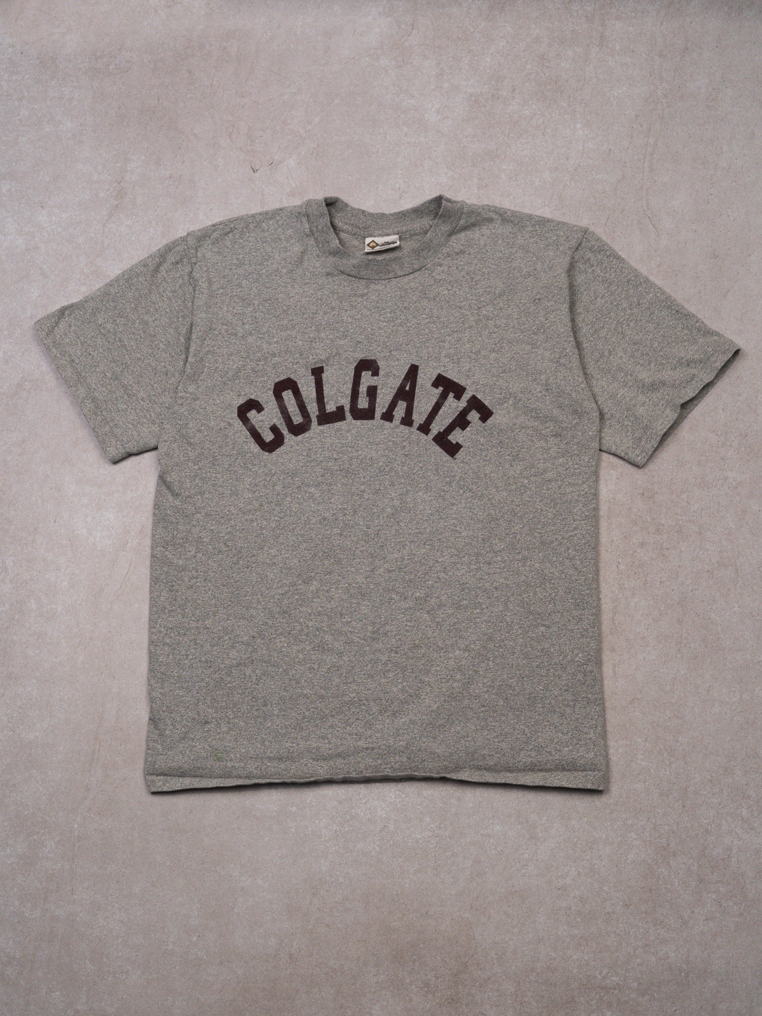Vintage 90s Grey Colgate Spell Out Tee (M)