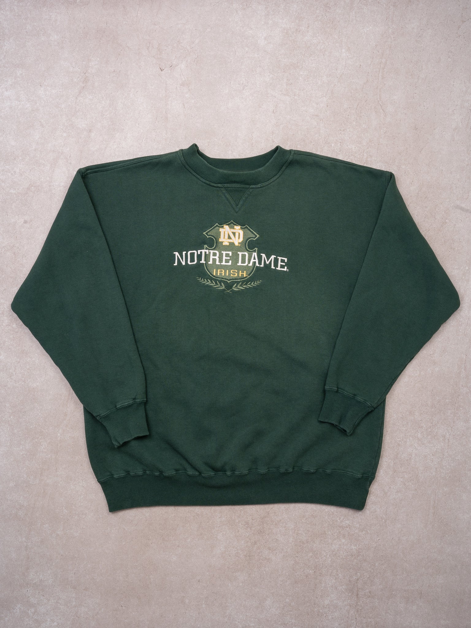 Vintage Green Notre Dame Irish Crest Crewneck (XL)