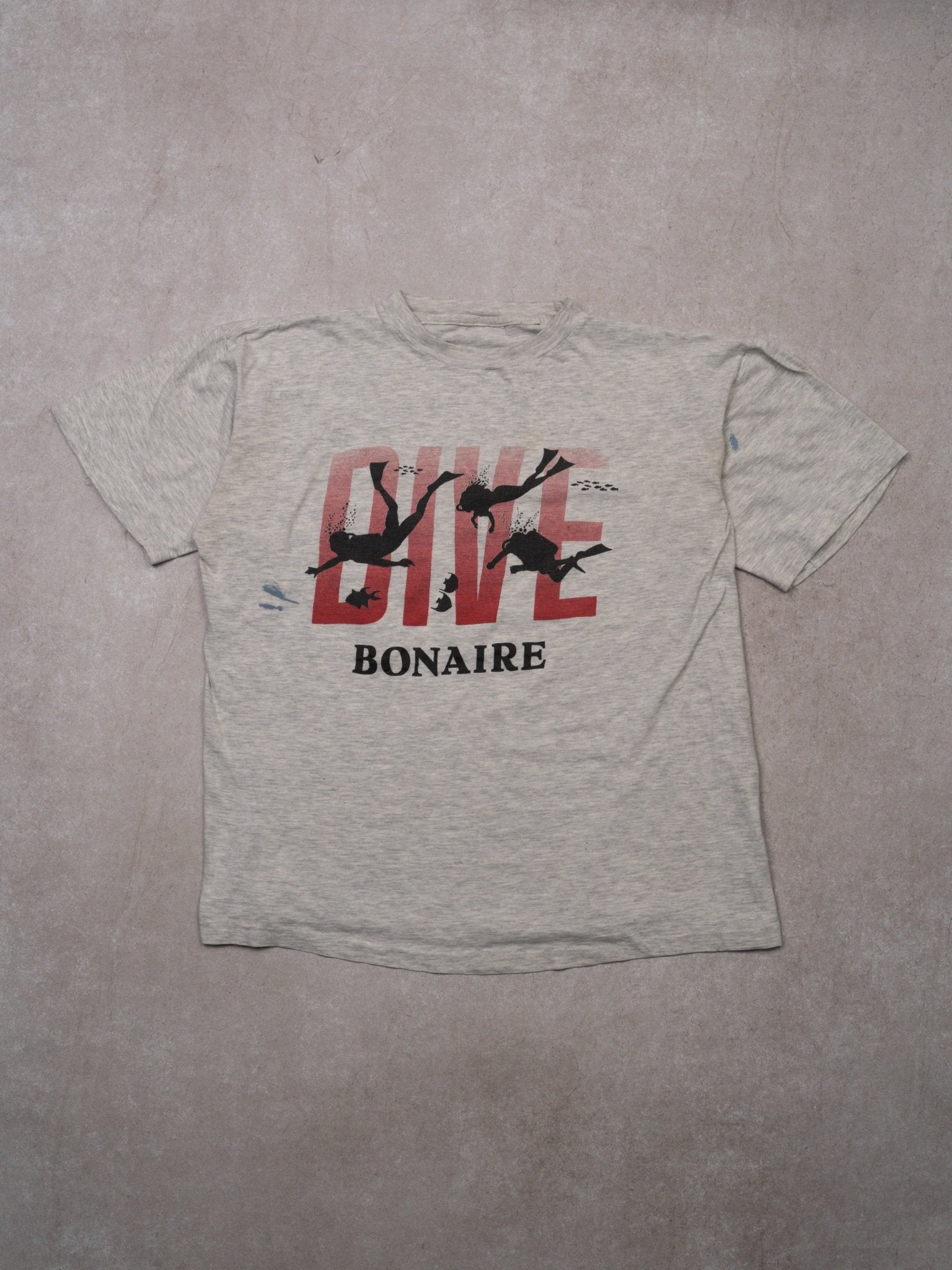 Vintage 90s Grey Dive Bonaire Boxy Tee (L)
