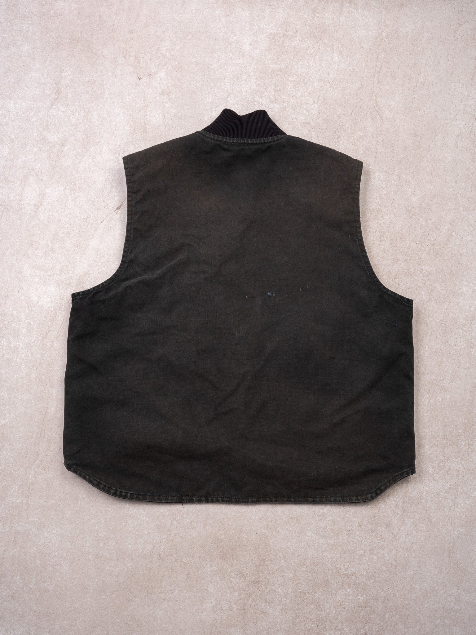 Vintage Washed Black Carhartt Insulated Duck Vest (L/XL)