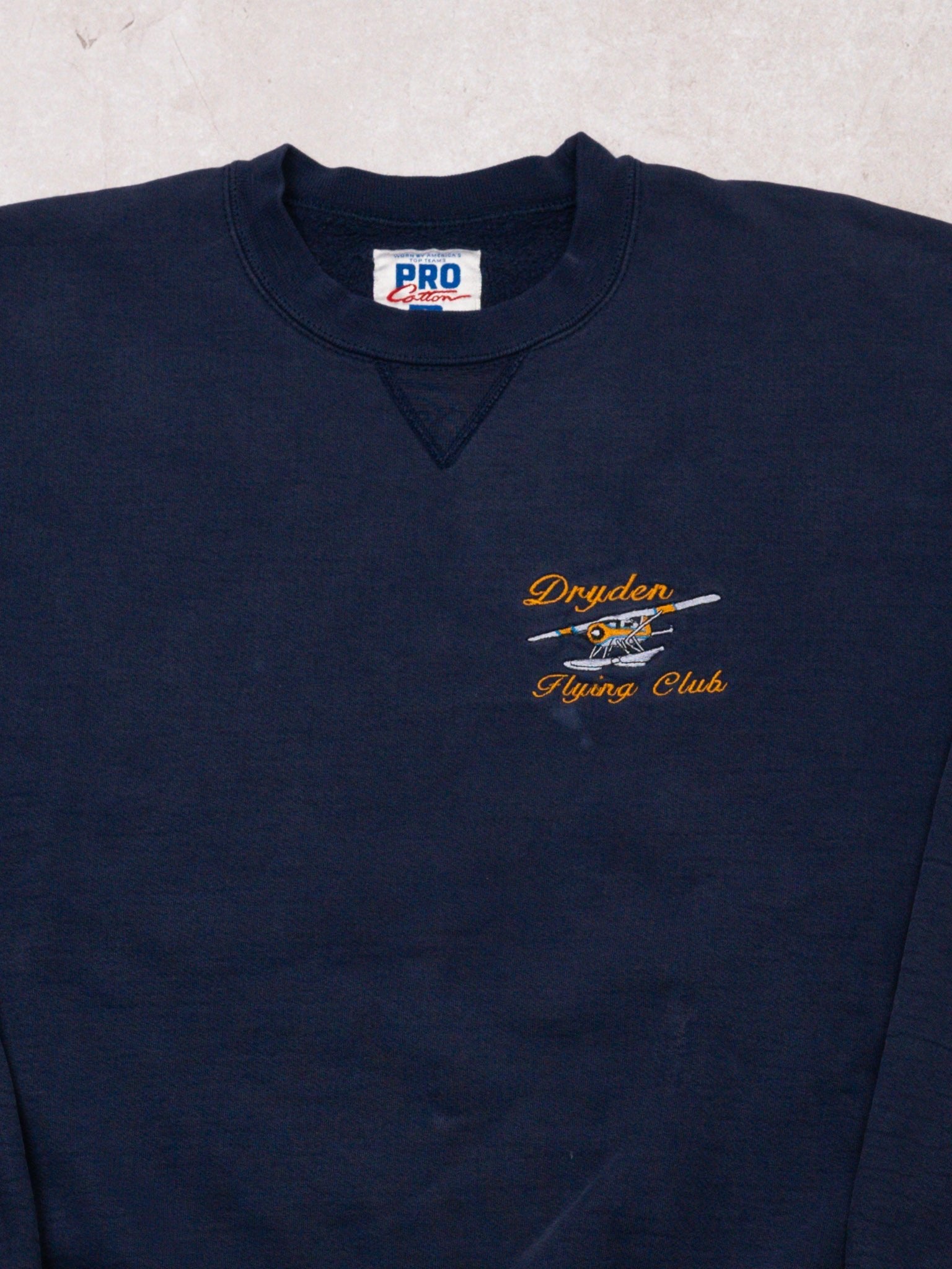 Vintage 90s Blue Dryden Flying Club x Russell Athletic Crewneck (XL)