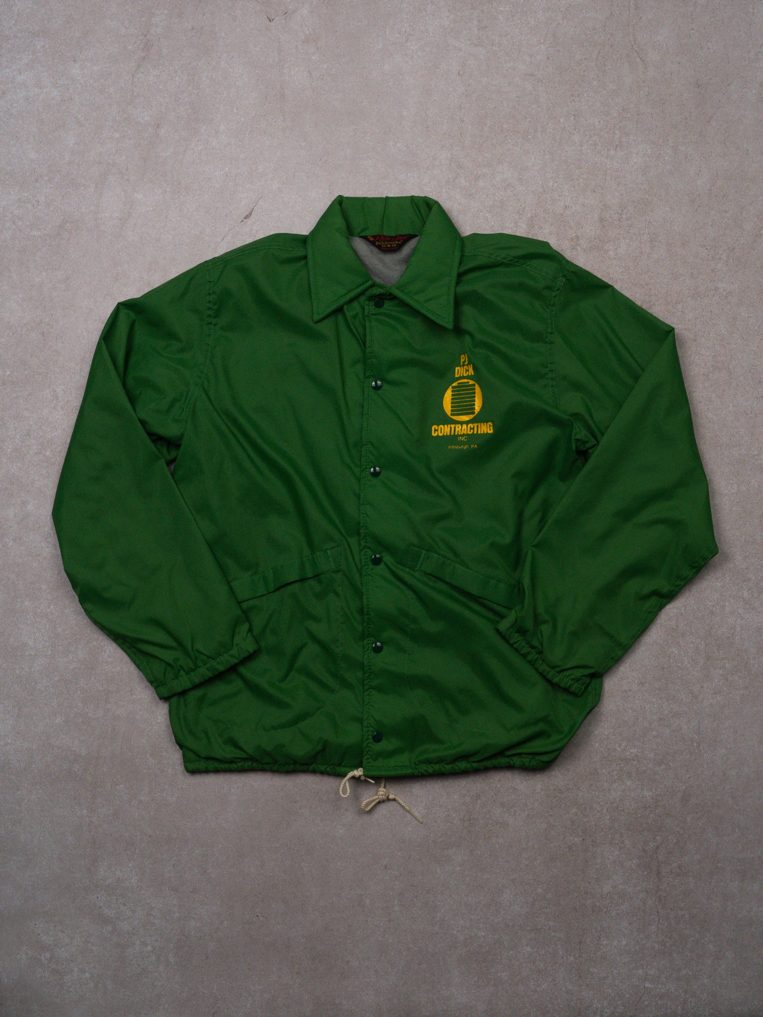 Vintage 70s Lime Green PJ Dick Contracting Jacket (M)