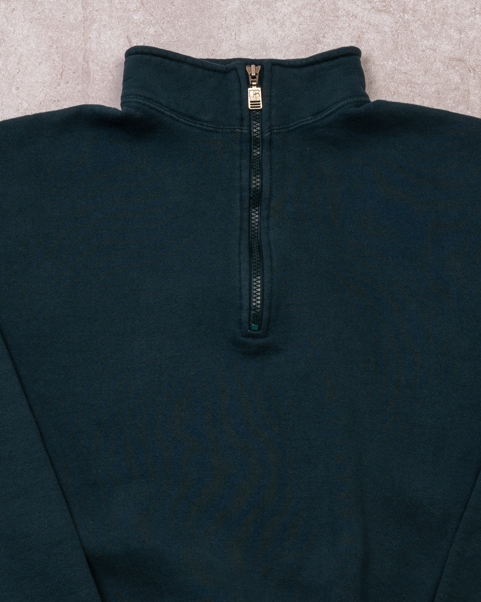 Vintage 90s Green-Blue Russell Athletics 1/4 Zip Sweater (L)