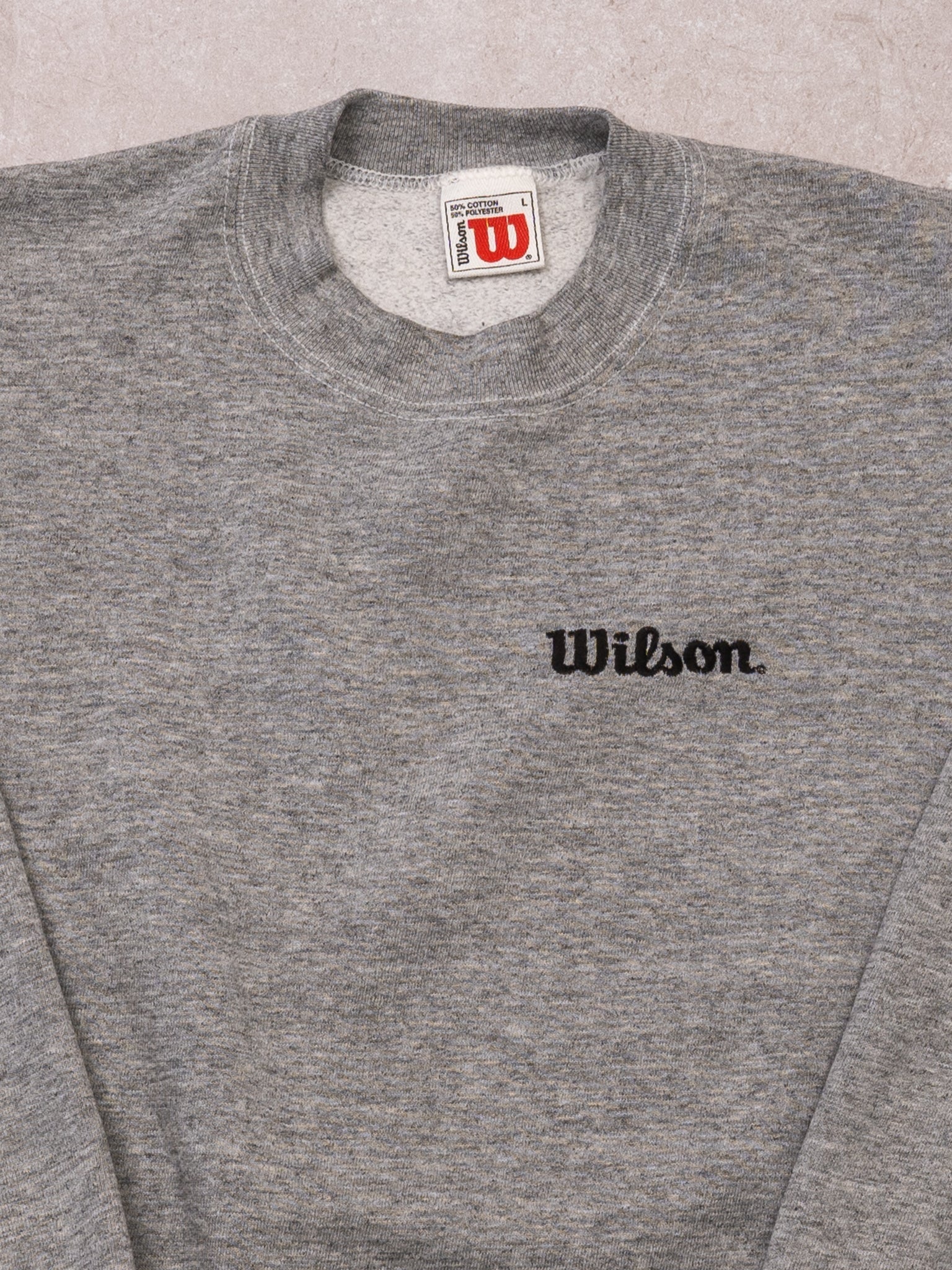 Vintage 90s Grey Wilson Spell Out Crewneck (L)