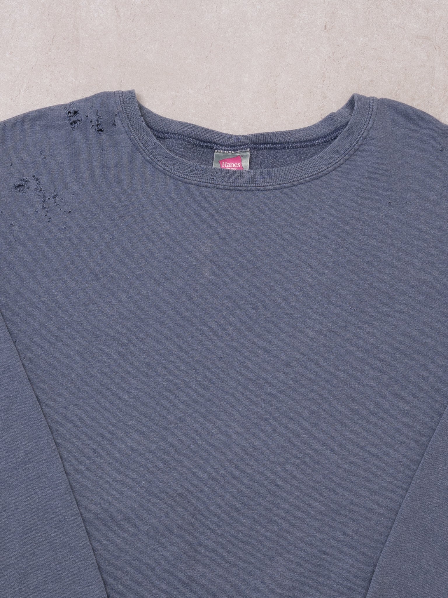 Vintage 80s Blue Rugged Hanes Crewneck (L)
