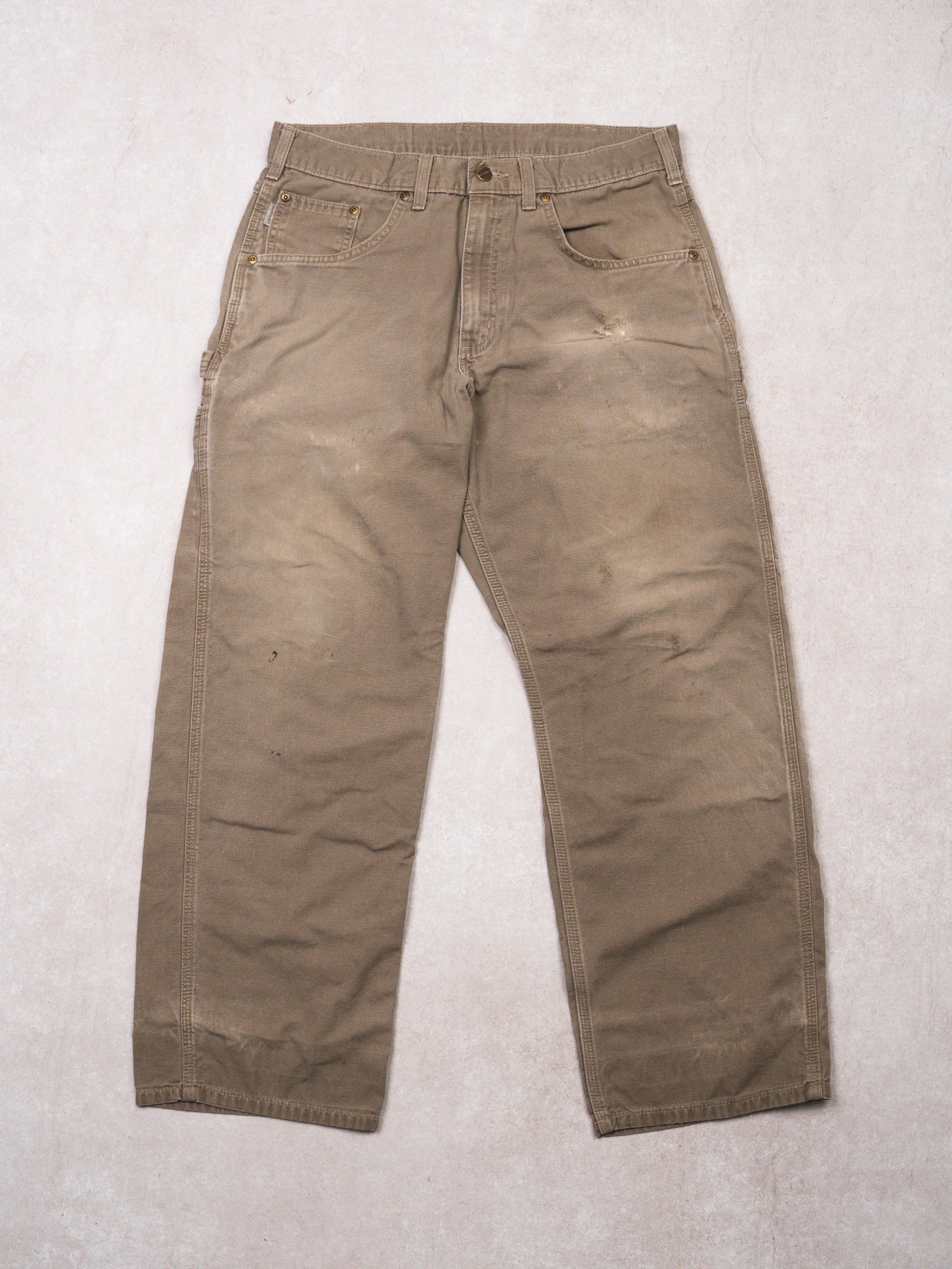 Vintage Rugged Light Brown Carhartt Cargo Pants (34 x 30)
