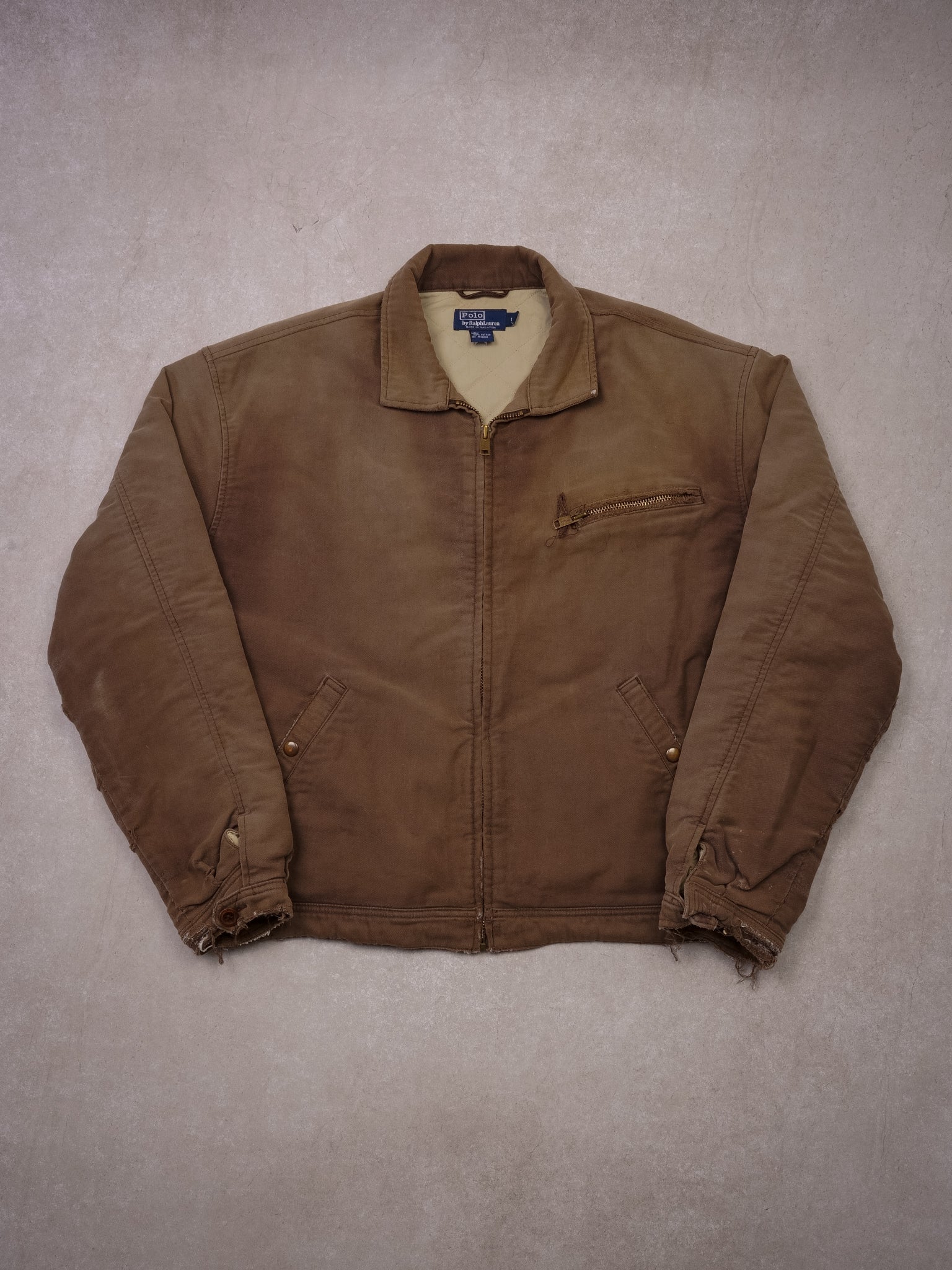 Vintage 90s Brown Polo Ralph Laruen Workwear Jacket (L)