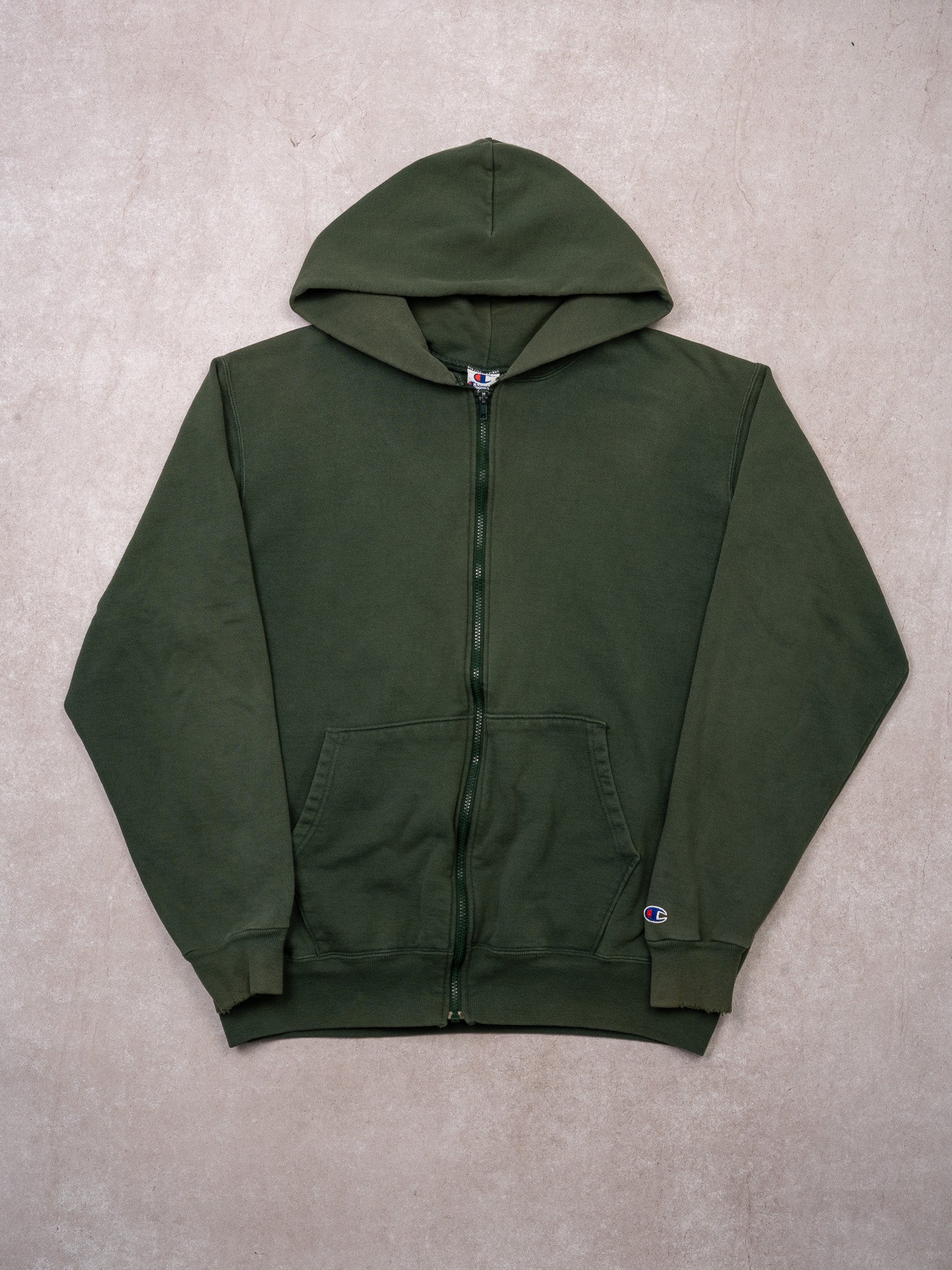 Vintage 90s Green Champion Zip Up Hoodie (L)