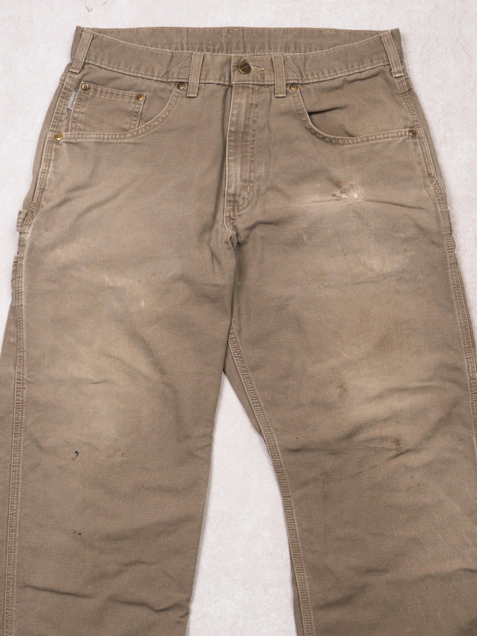 Vintage Rugged Light Brown Carhartt Cargo Pants (34 x 30)
