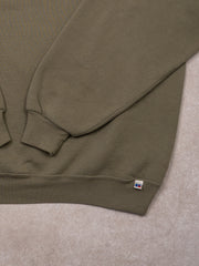 Vintage 90s Olive Green Russell Athletics Blank Crewneck (XXL)